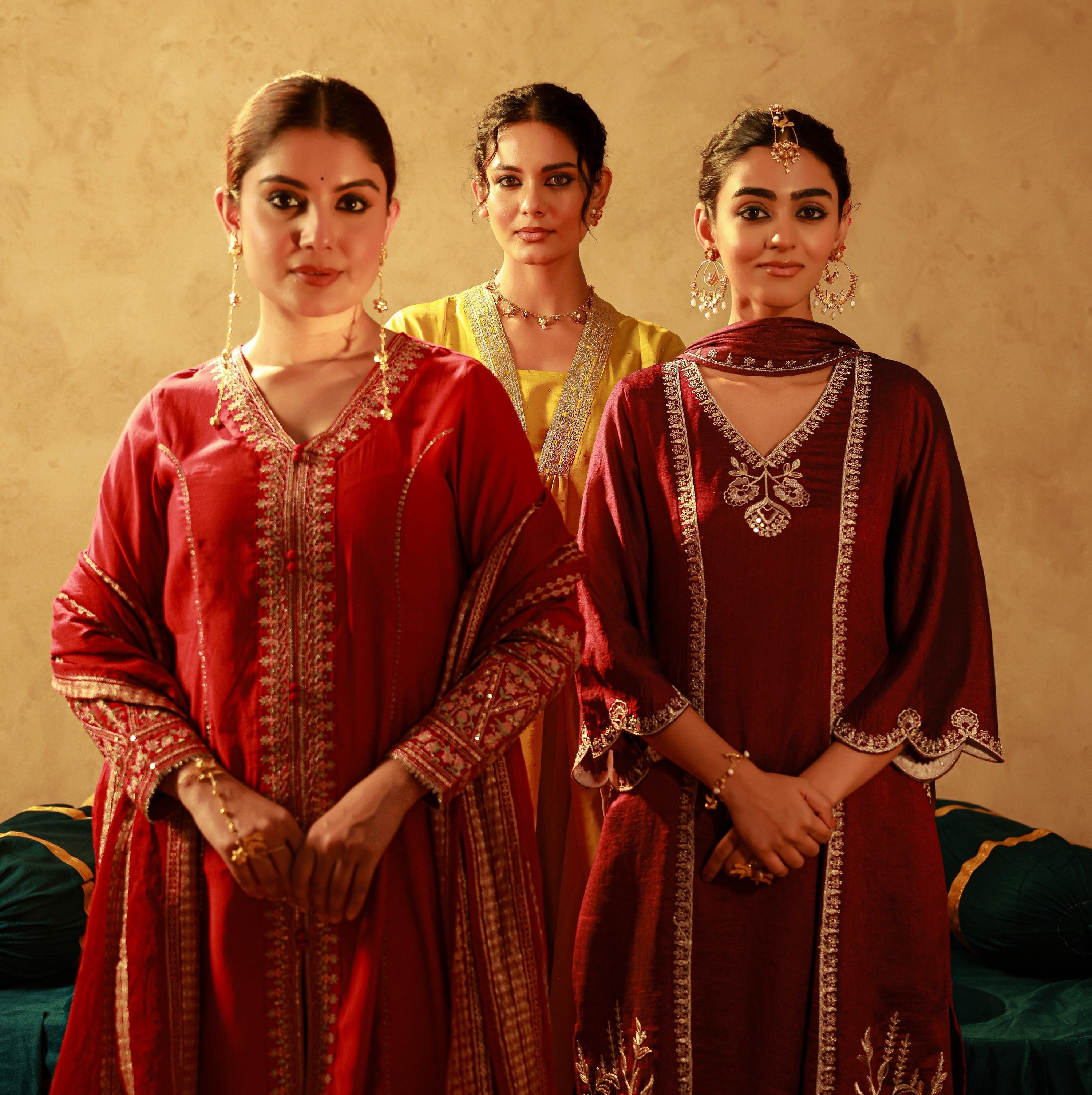 Wine Floral Printed Viscose Jumpsuit with Belt