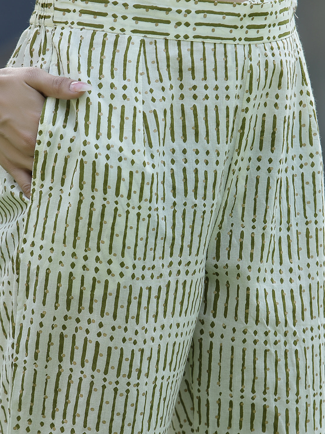 Juniper Off White Cotton Dobby Festive Printed Straight Kurta Sets For Women