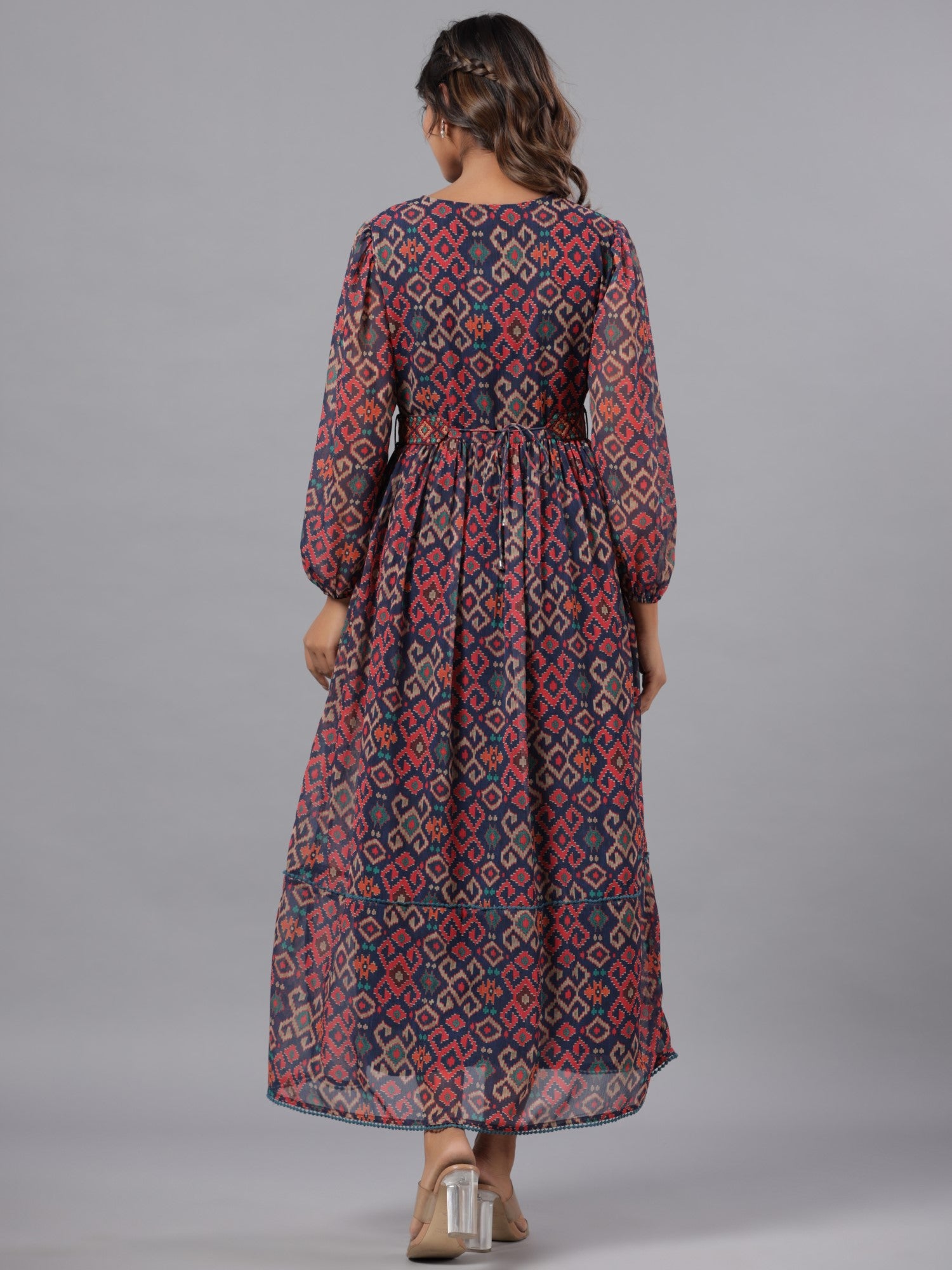 Juniper Women Multi Coloured Chiffon Printed Maxi Dress