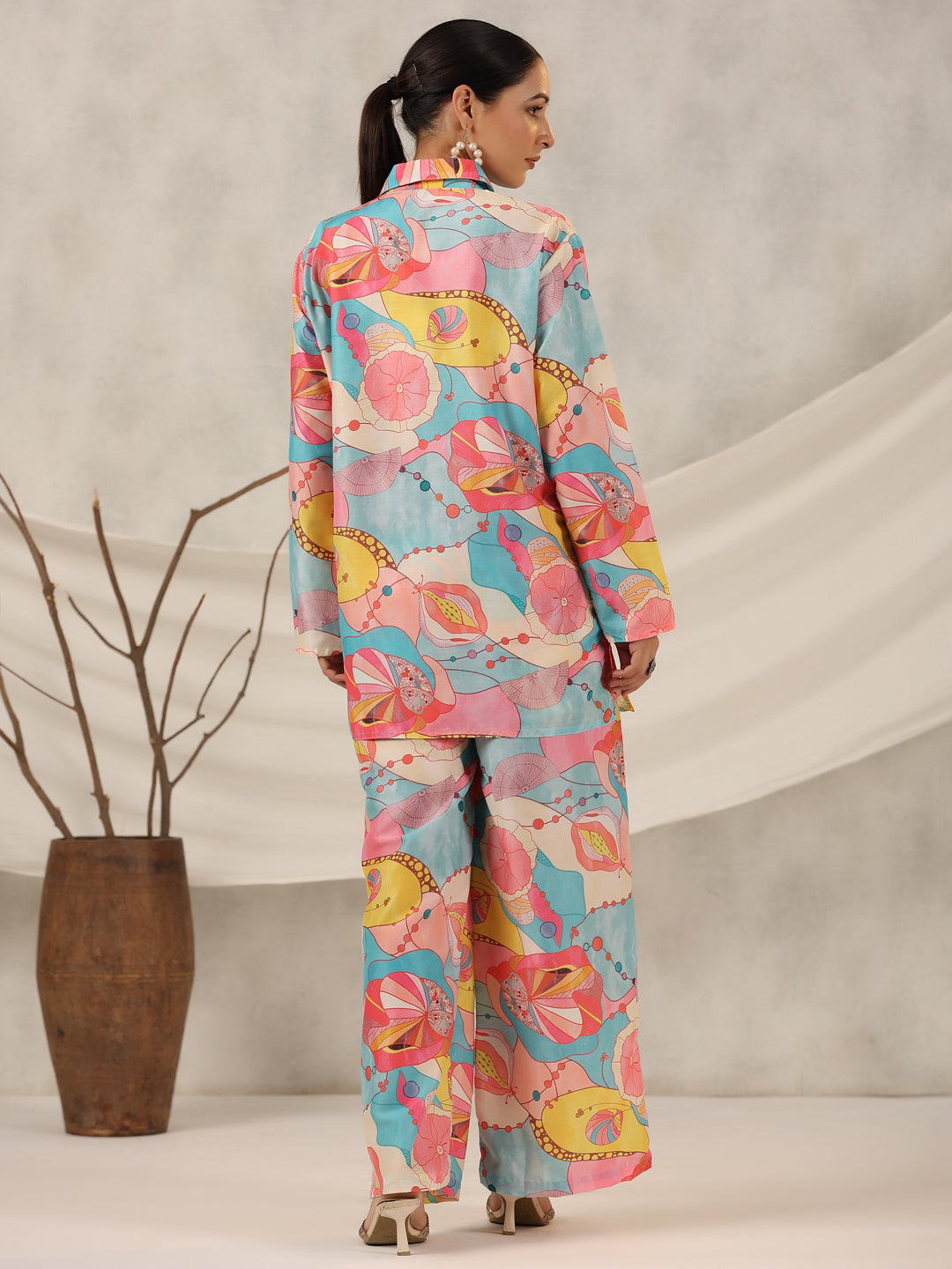 Juniper Women Multi-Coloured Muslin Printed Co-ord Set