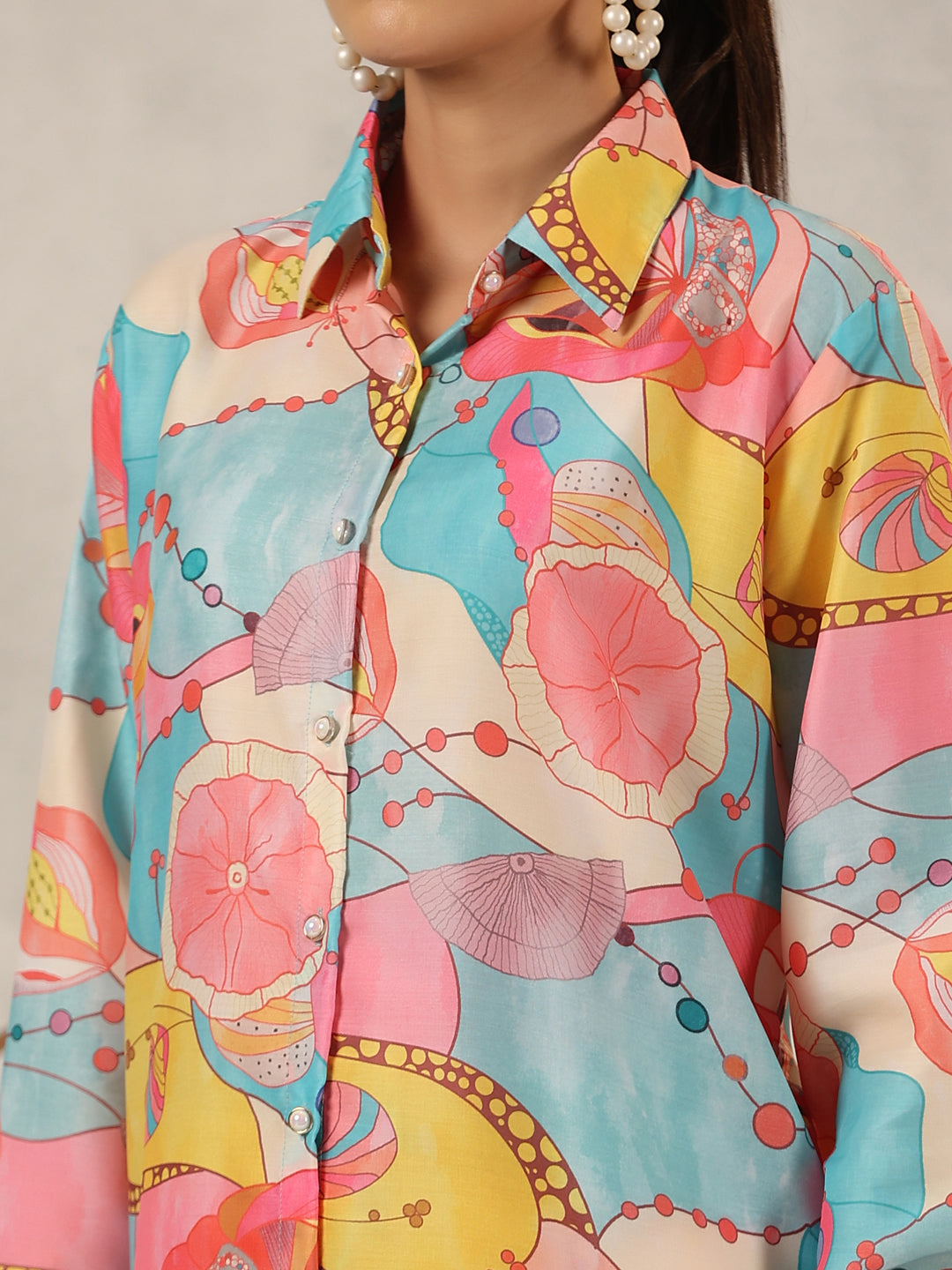 Juniper Women Multi-Coloured Muslin Printed Co-ord Set