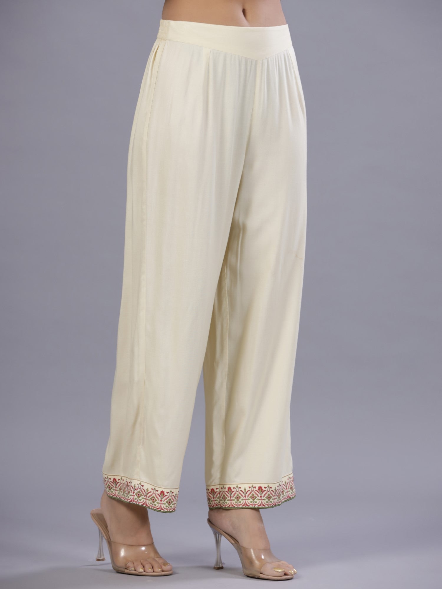 Juniper Yellow Ethnic Printed Rayon Kurta Pants and Dupatta Set