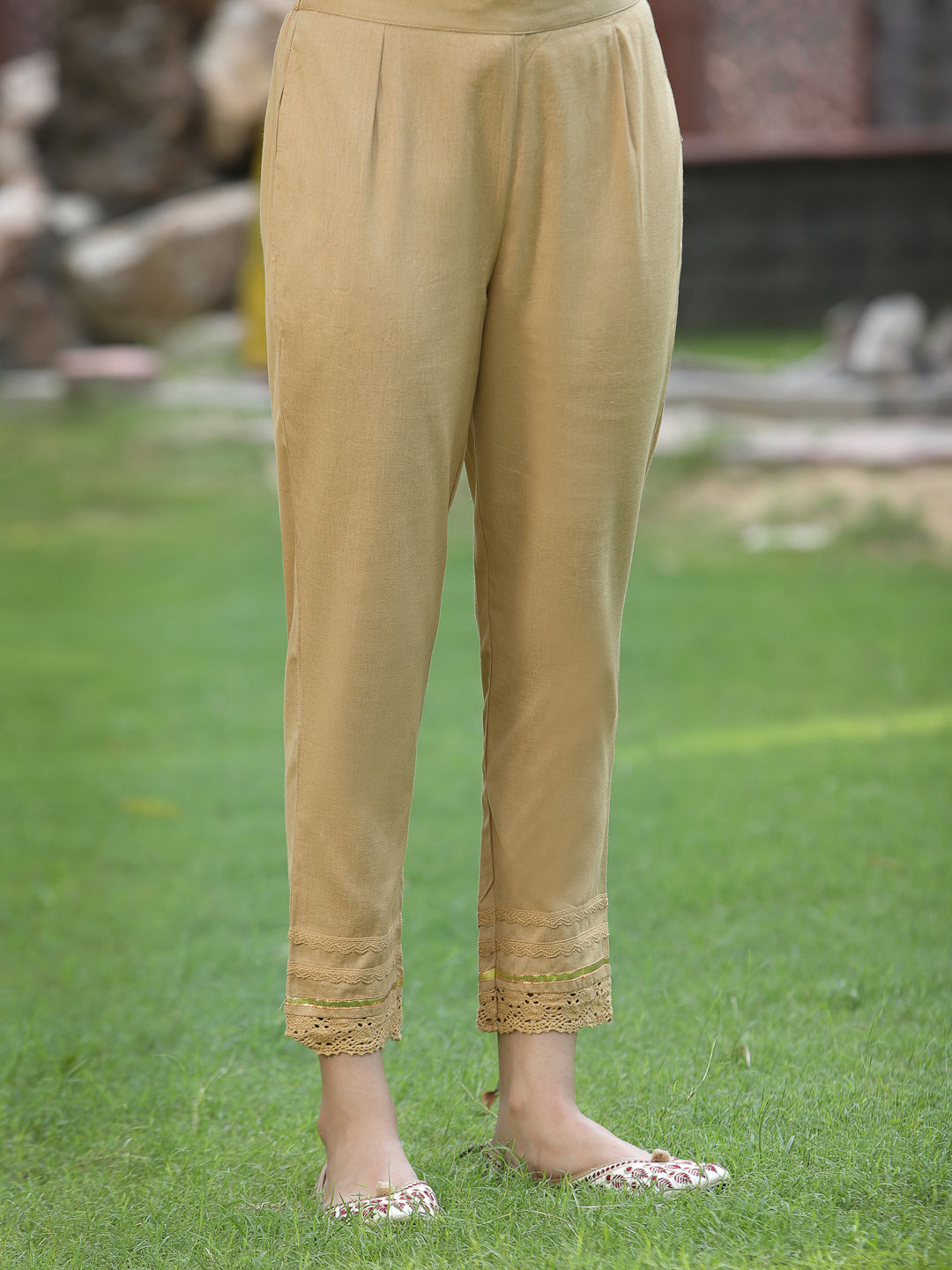 Juniper Women`s Maroon Chanderi Silk Printed Anarkali Kurta