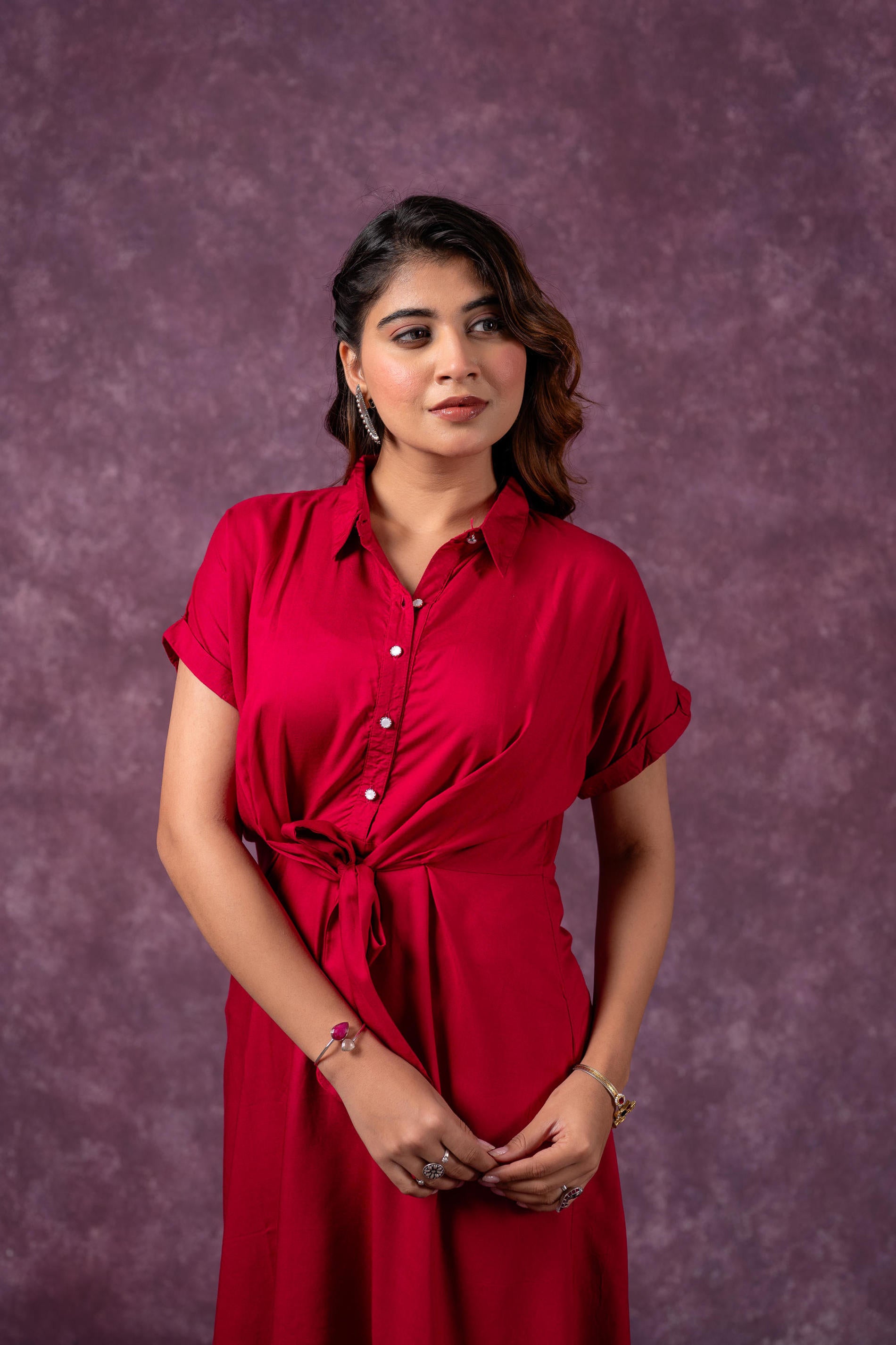 Scarlet Knot Shirt Dress