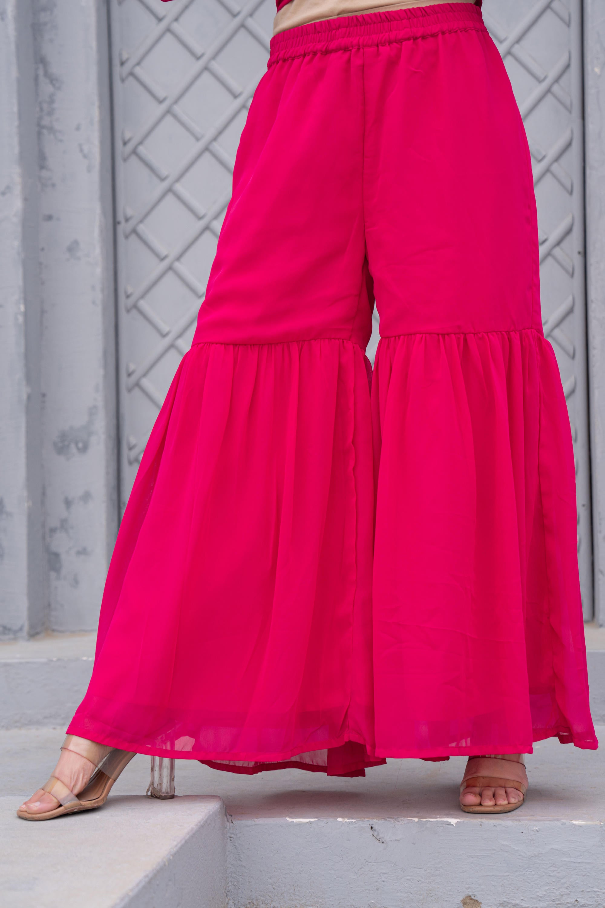 Gulnaar Gulab Embroidered Sharara Set