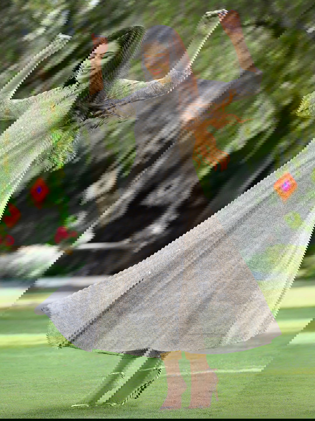 Juniper Beige Floral Printed Chanderi Kurta with Shantoon inner