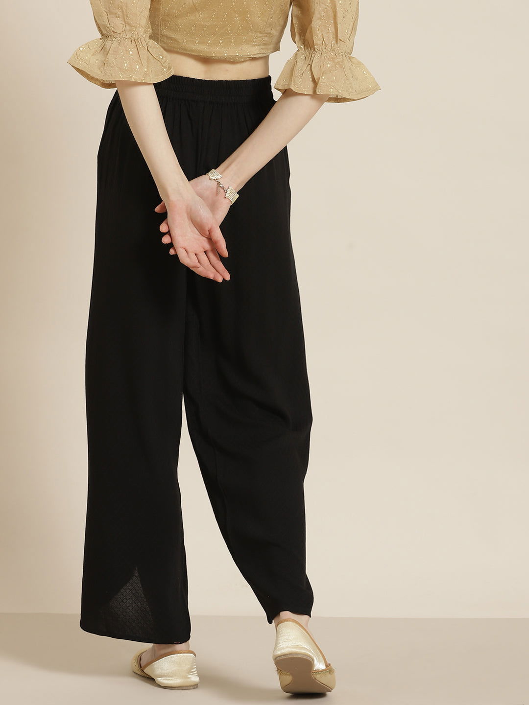 Juniper Black Tulip Rayon Dobby Dhoti Style Pants.