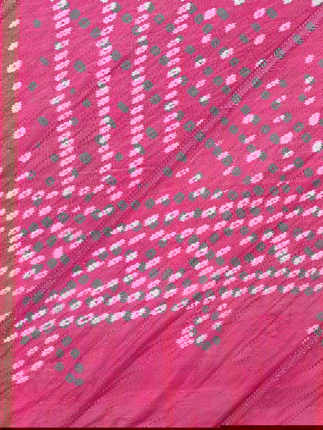 Juniper Fuchsia Bandhani Tie-Dye Shantoon Dupatta For Women