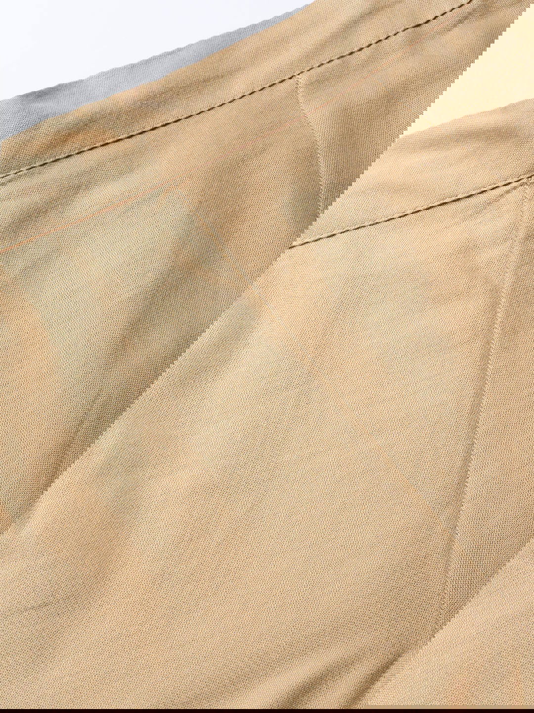 Juniper Gold Solid Cotton Flex Slim Fit Women Pants With Two Pockets