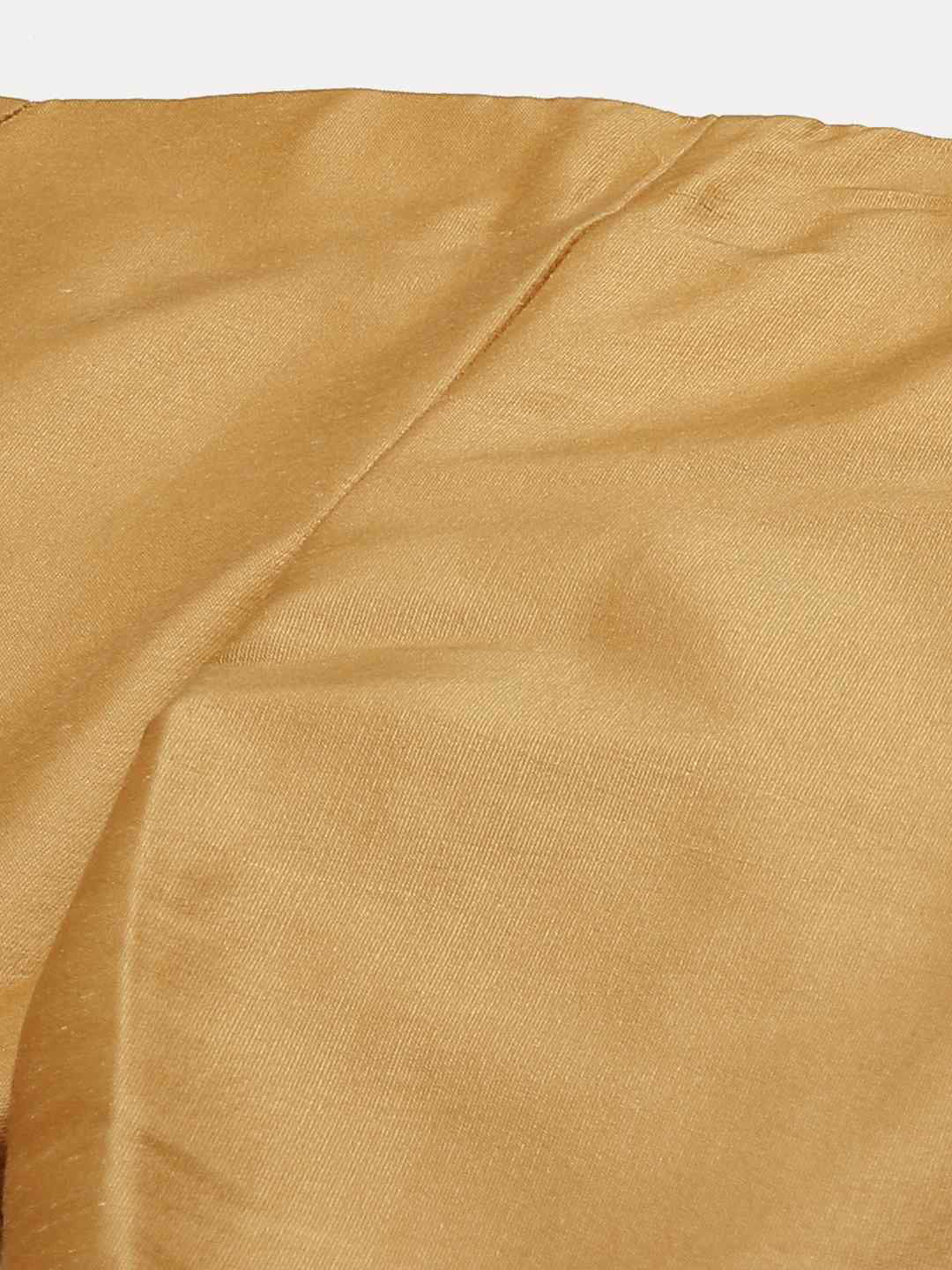 Juniper Gold Solid Poly Silk Slim Fit Pants With Zip Closure
