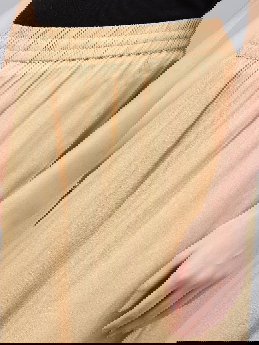 Juniper Gold Solid Rayon Wide Leg Women Palazzo With One Pocket