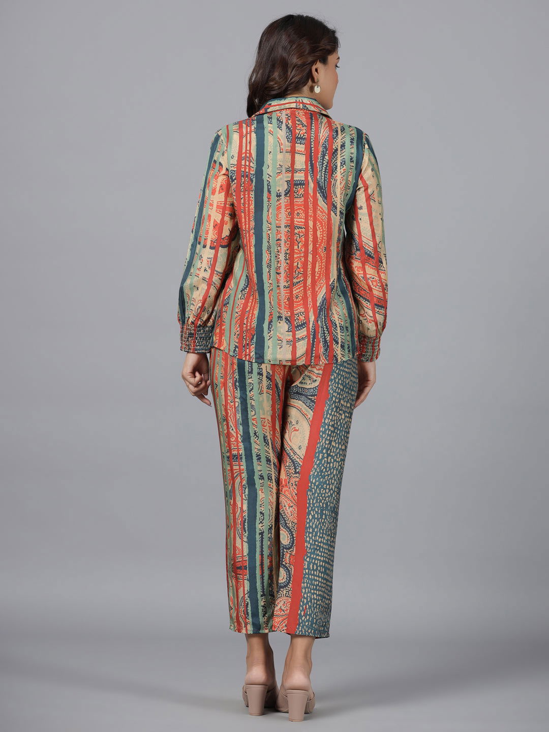 Juniper Multi-Colour Ethnic Motif Printed Muslin Tunic With Pants
