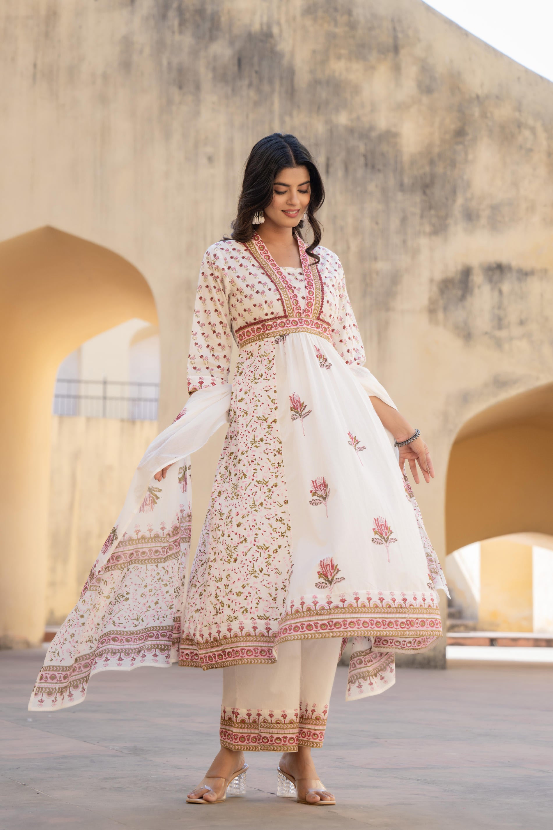 Gulab Baagh Anarkali Cotton Suit Set
