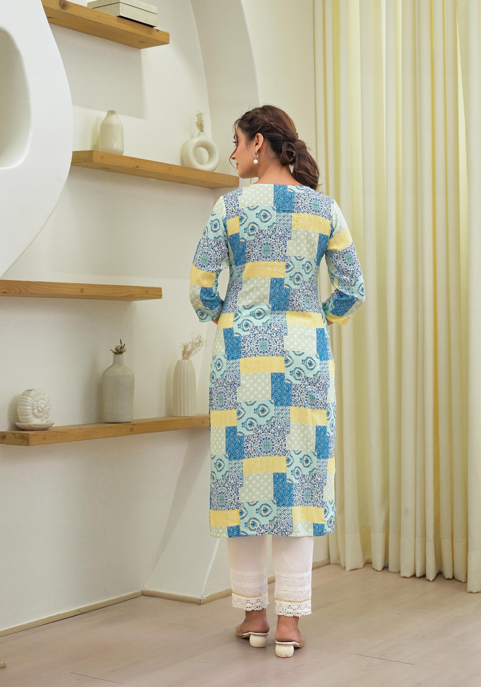 Multi color straight kurta