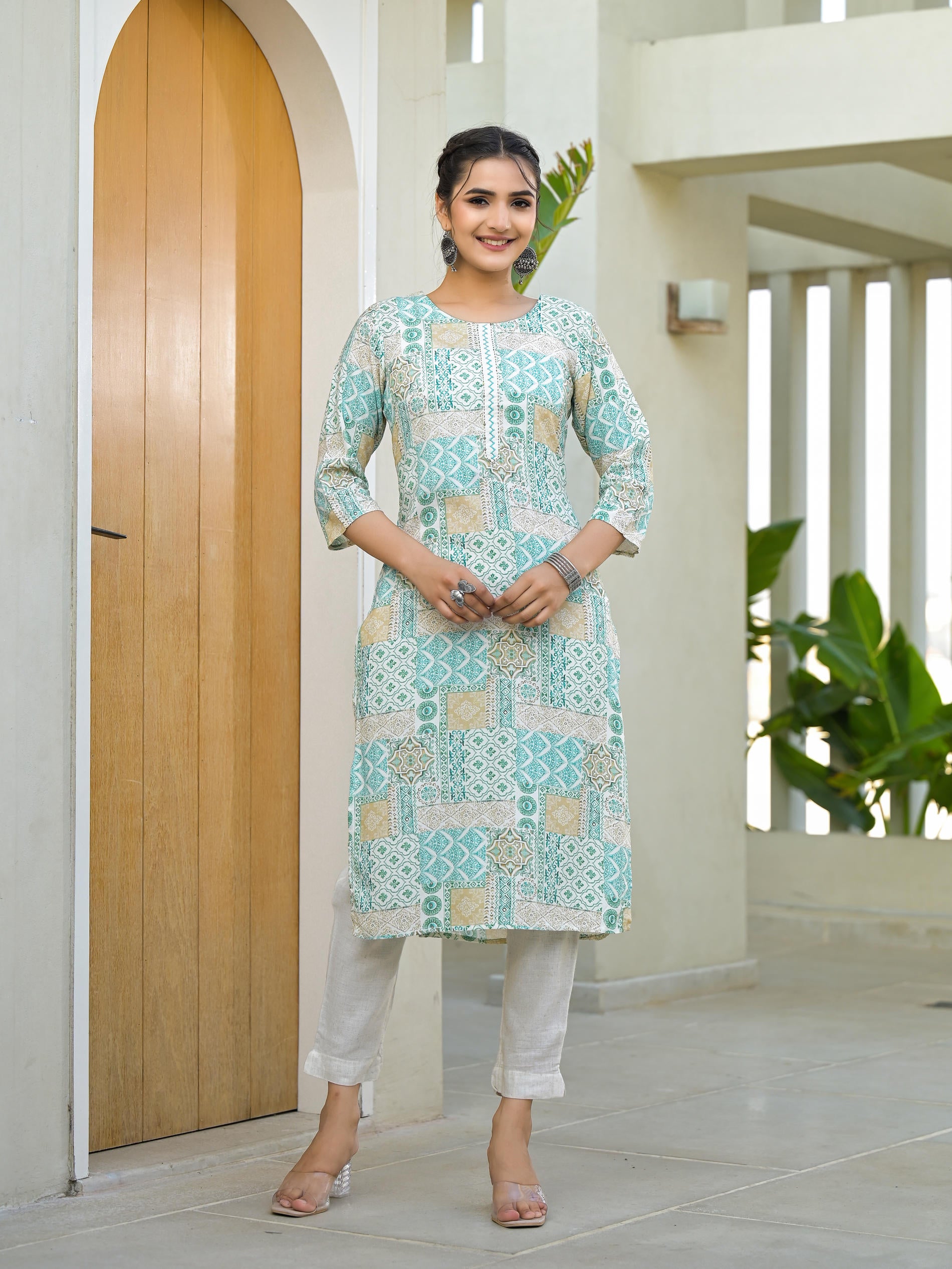 Multi color straight kurta