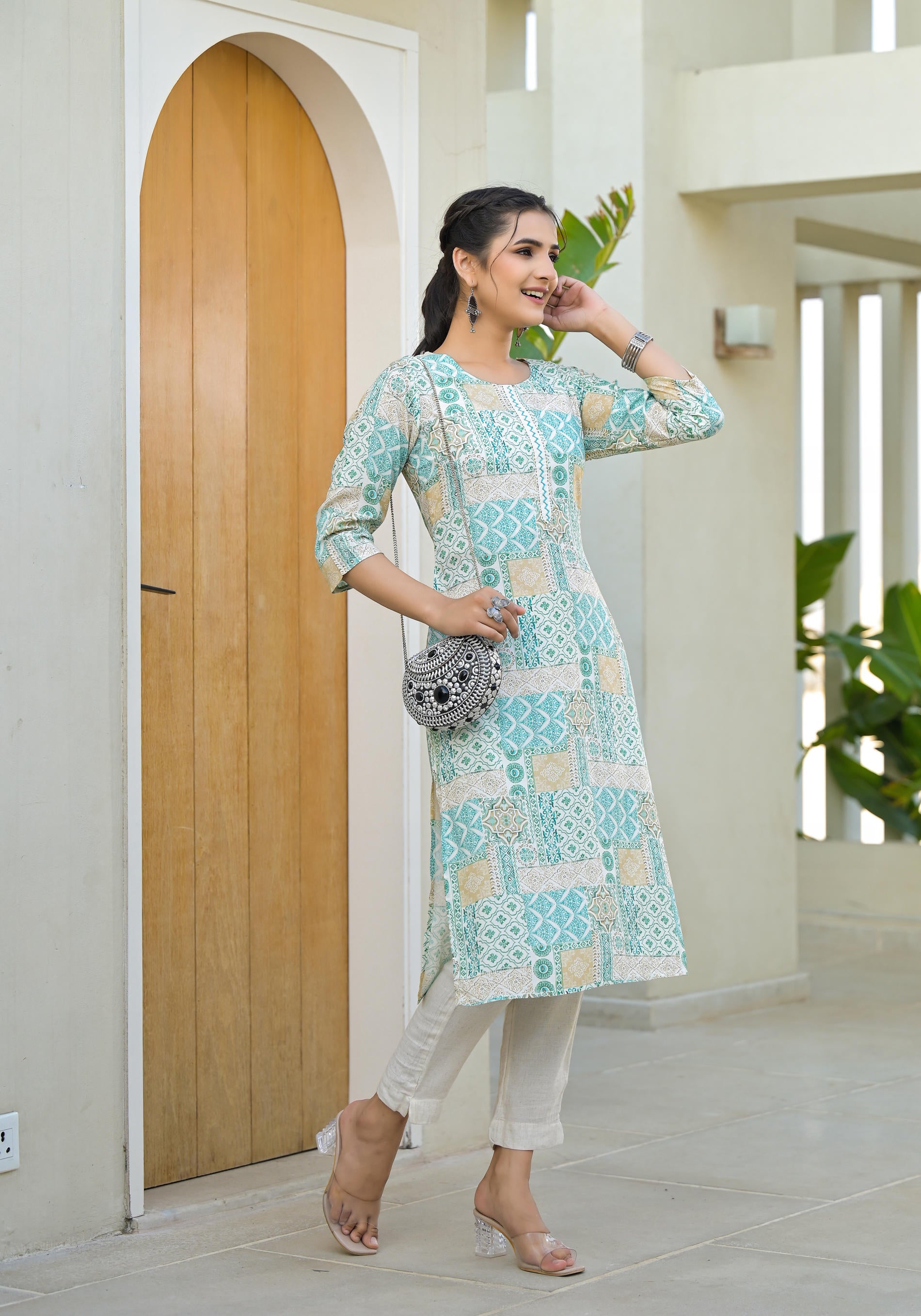 Multi color straight kurta