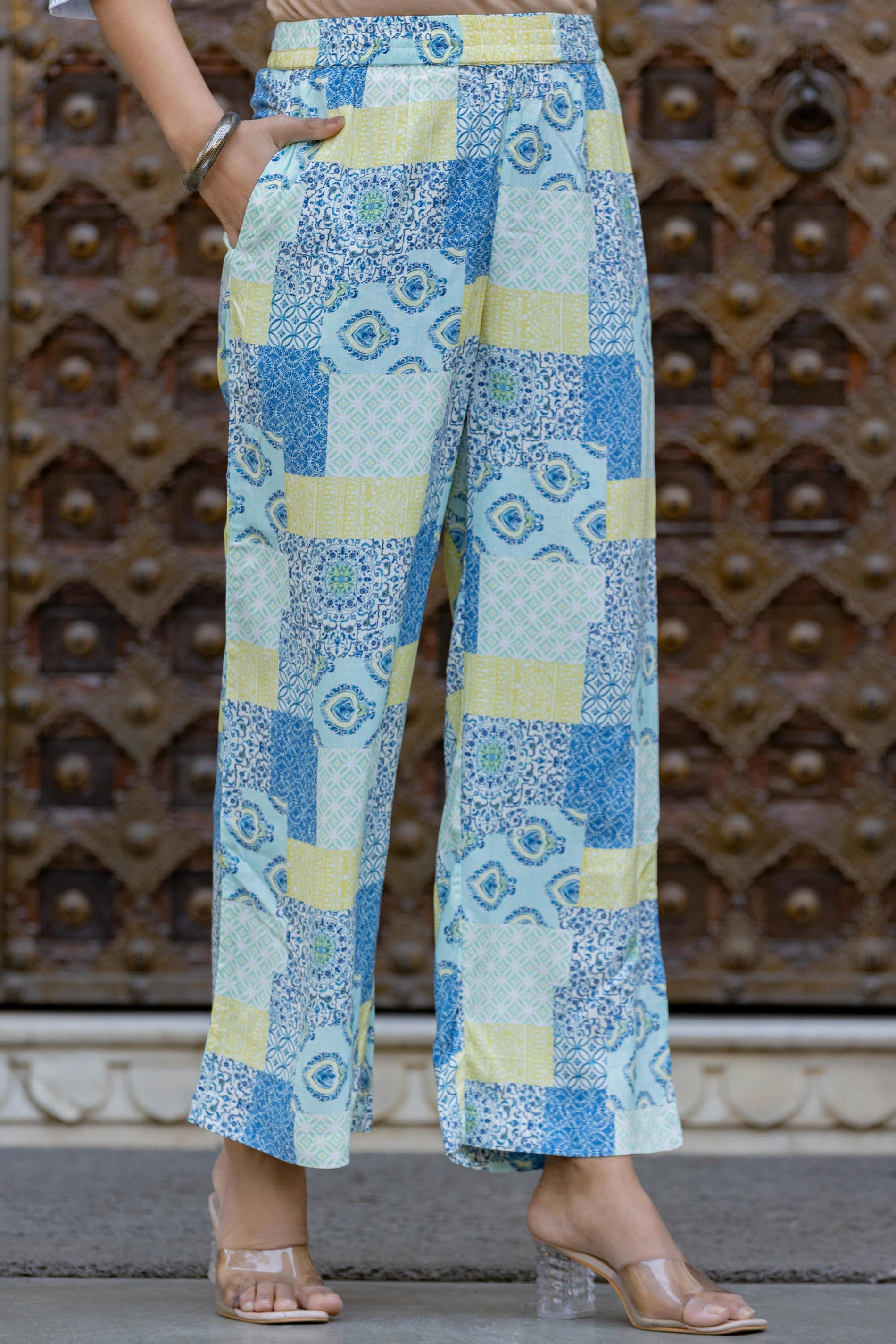 Blue Ethnic Printed Kurta Set with Dupatta