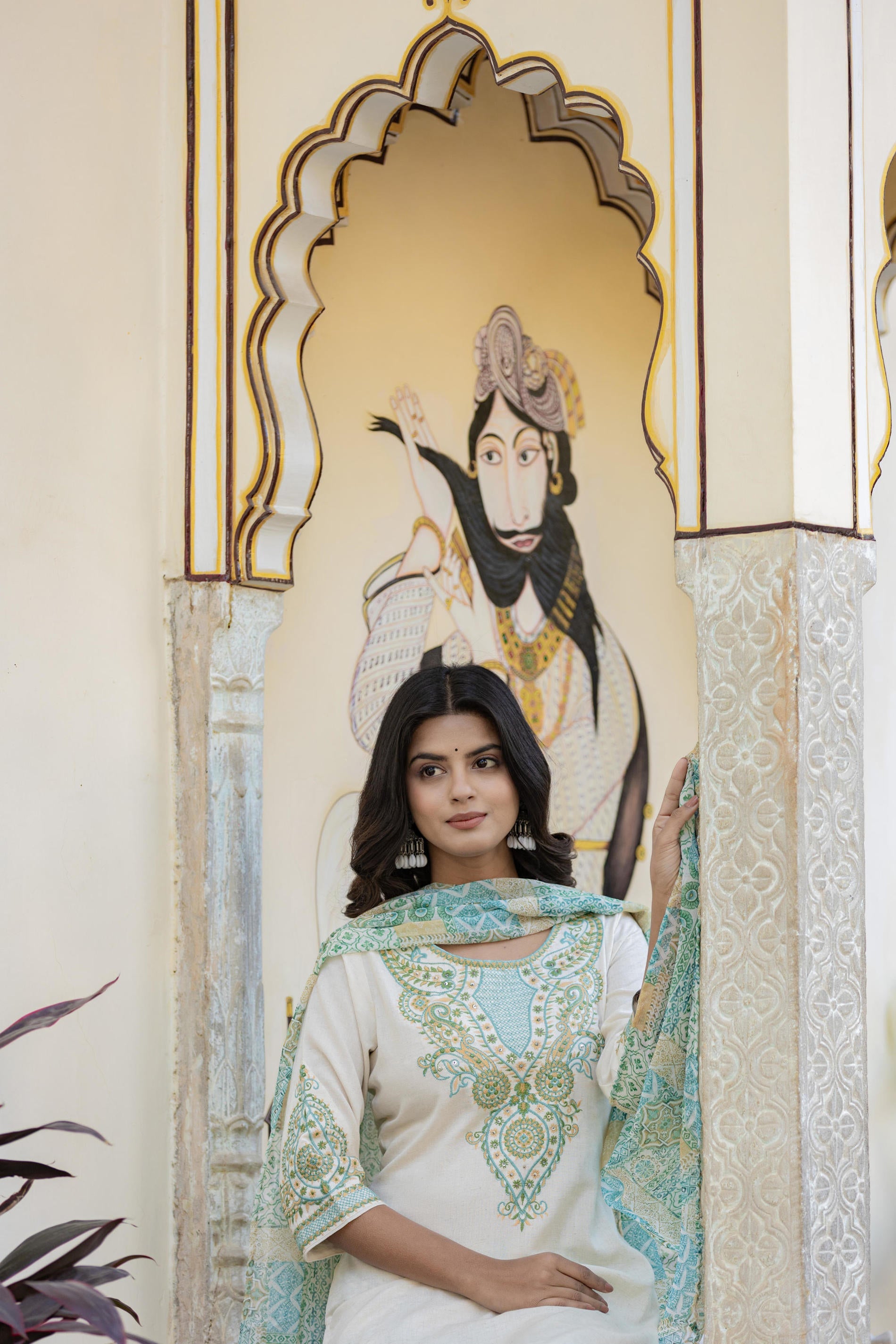 Multi Color Ethnic Printed Kurta Set with Dupatta