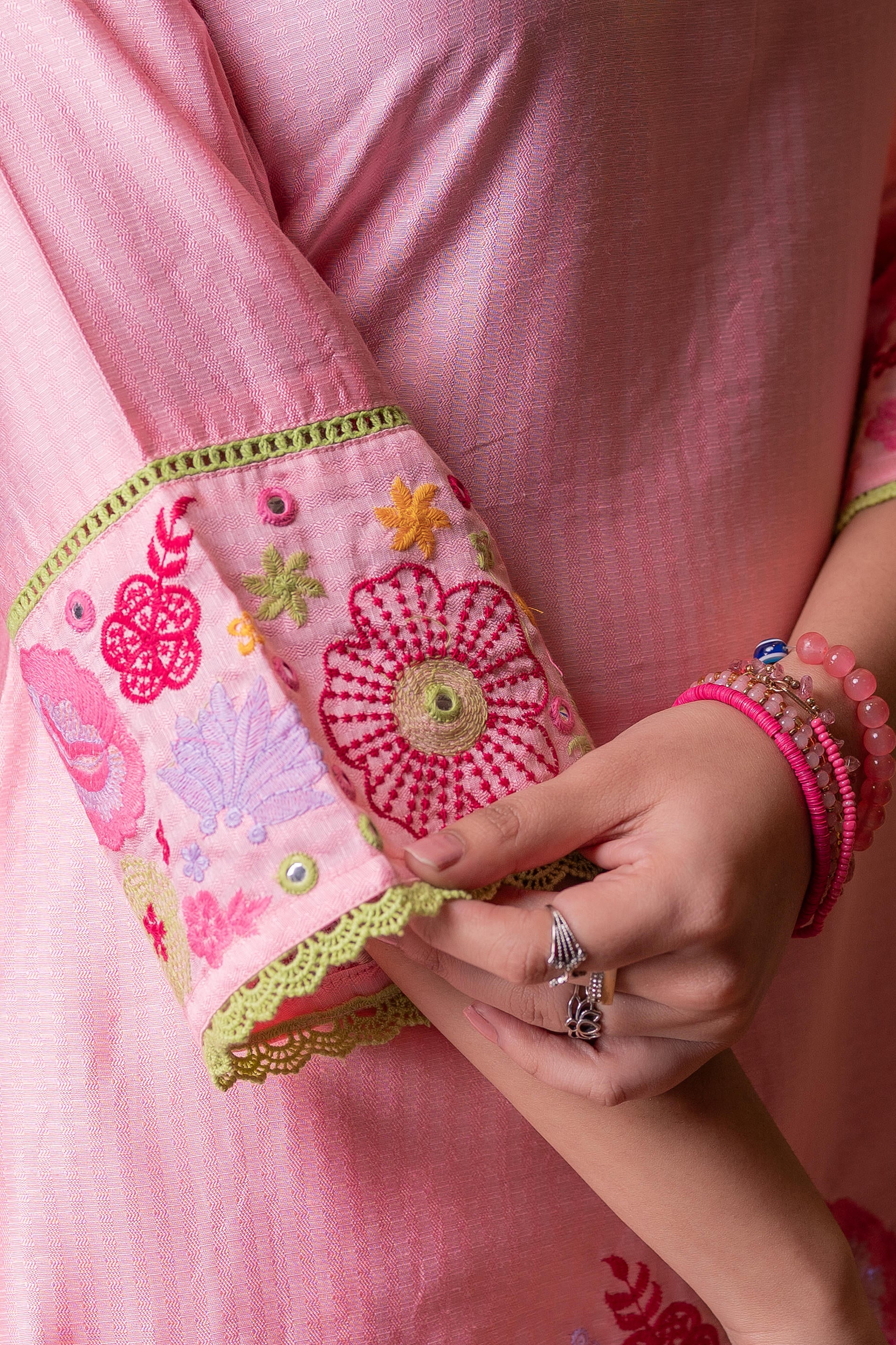 Peach Bloom Tassel Kurta Co-Ord