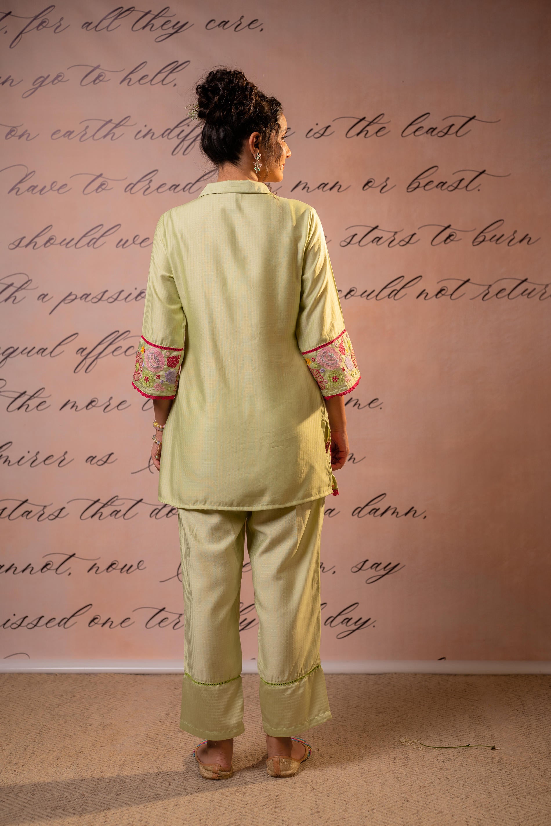 SageGreen Bloom Tassel Kurta Co-Ord