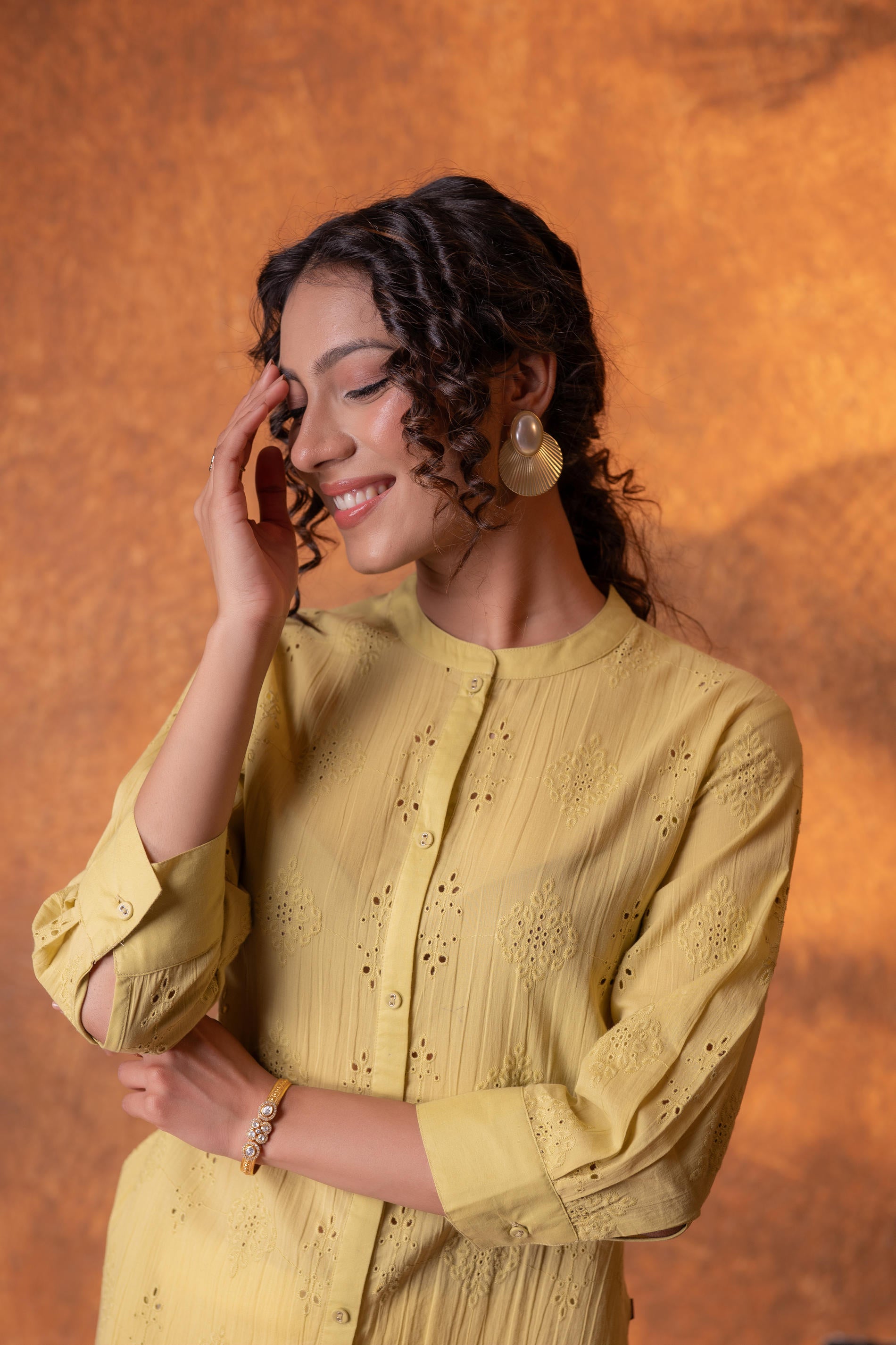 Lime Green Chikankari Kurta