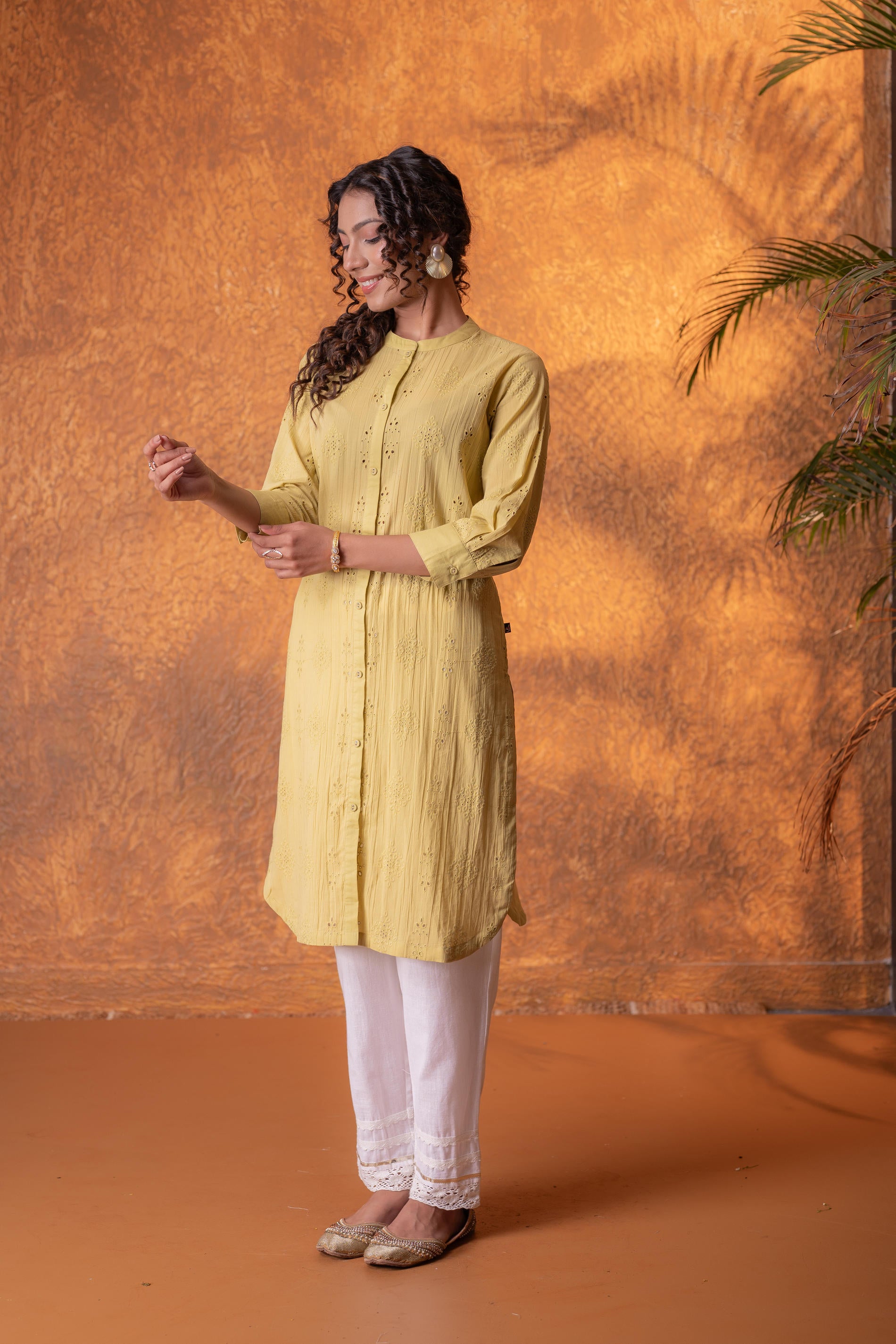 Lime Green Chikankari Kurta
