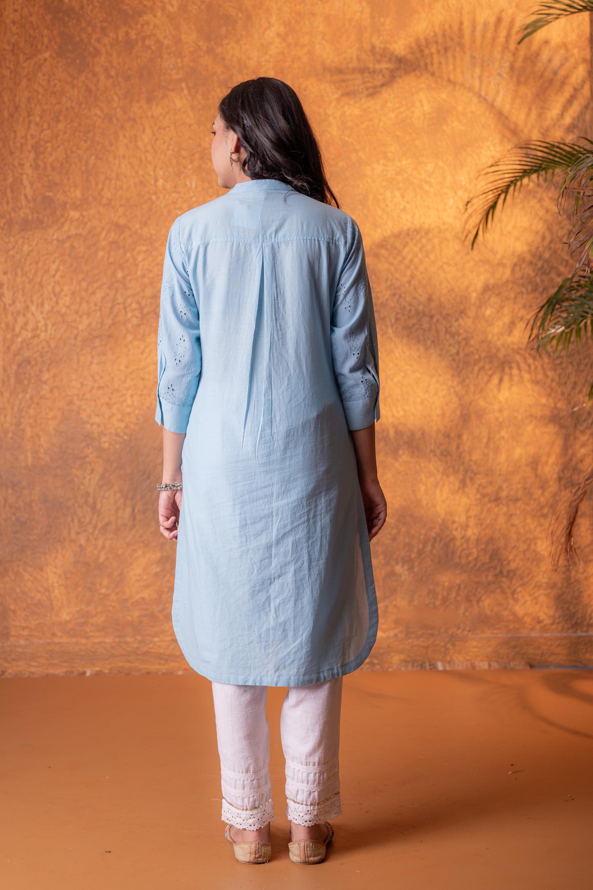 Sky blue Chikankari Kurta