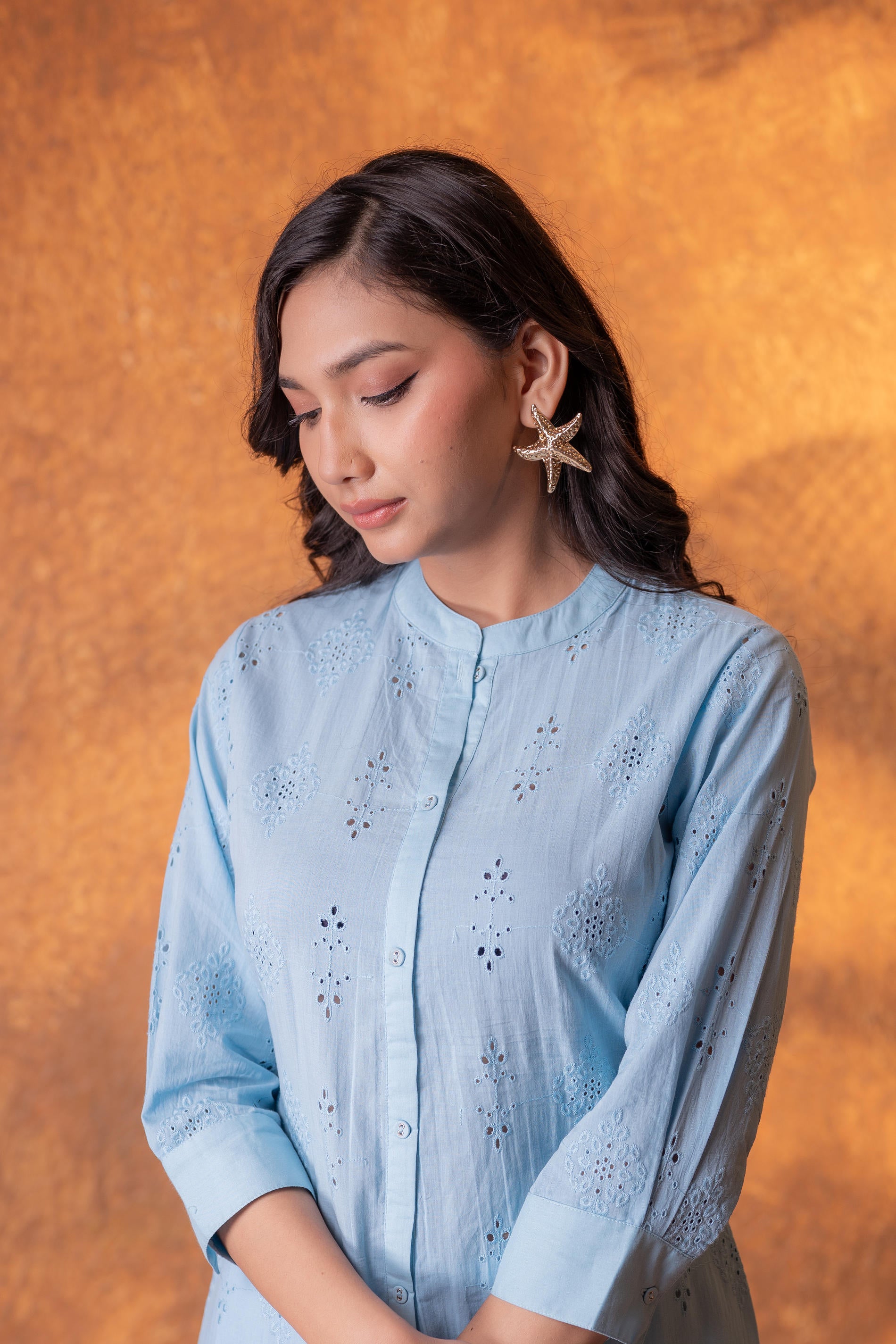 Sky blue Chikankari Kurta