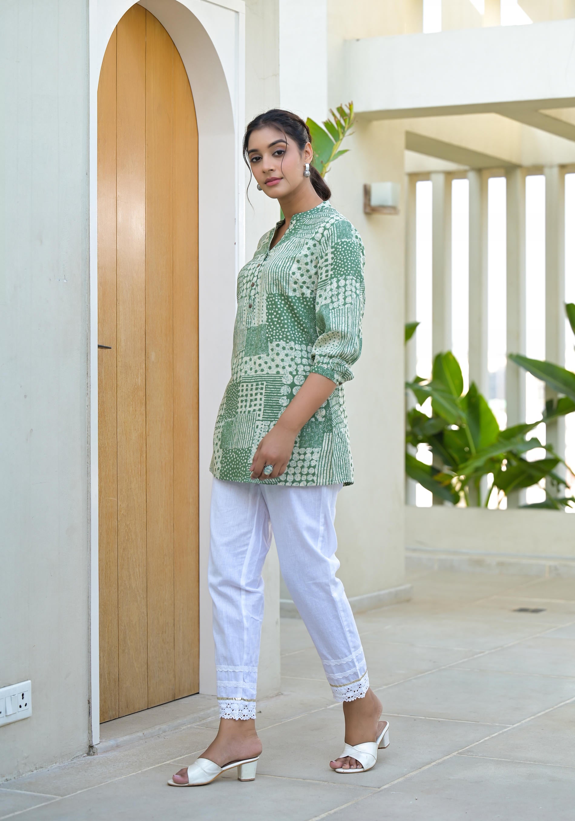 Mint Mosaic Printed Cotton Tunic