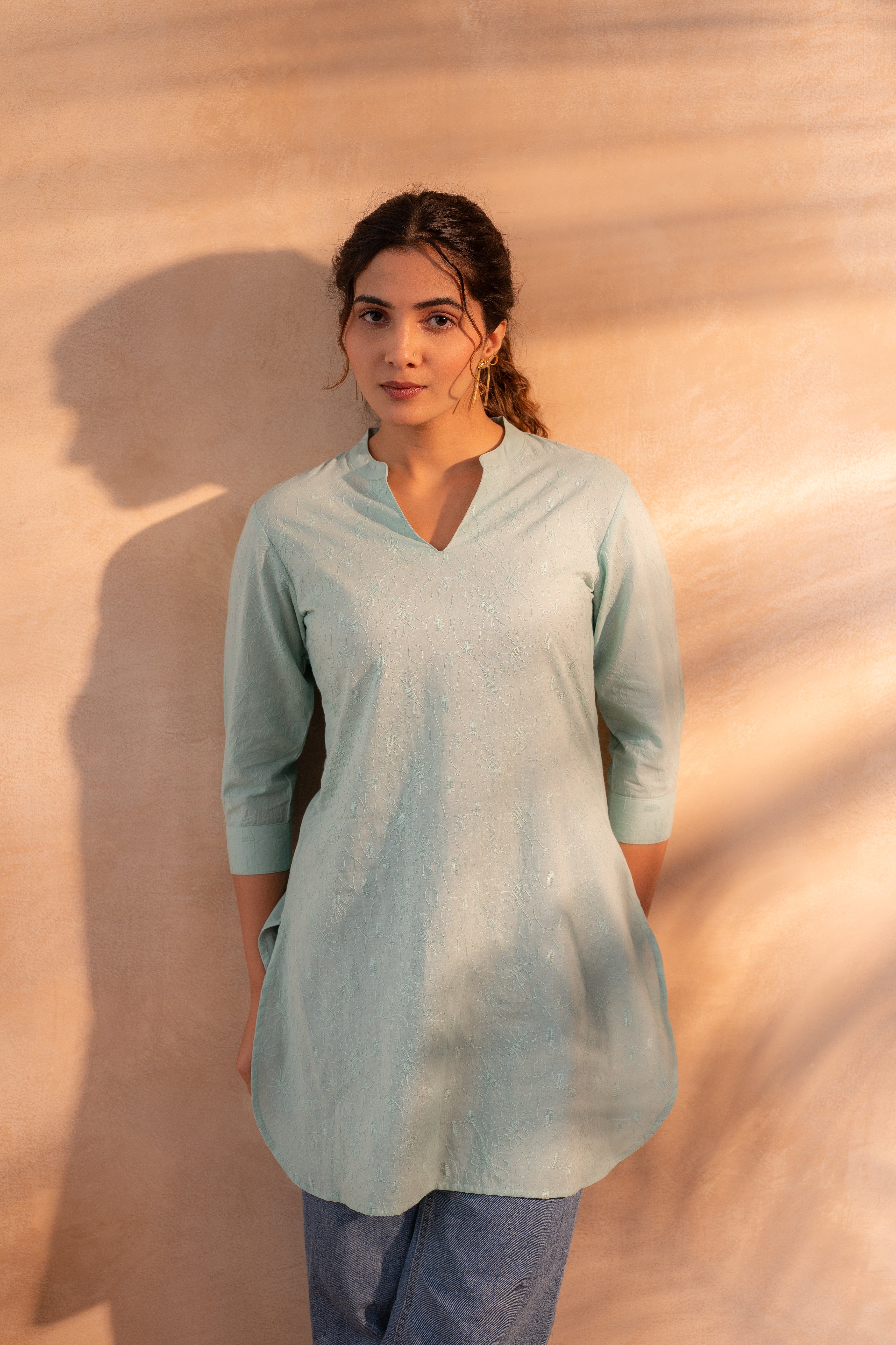 Mint Ease Minimal Cotton Tunic