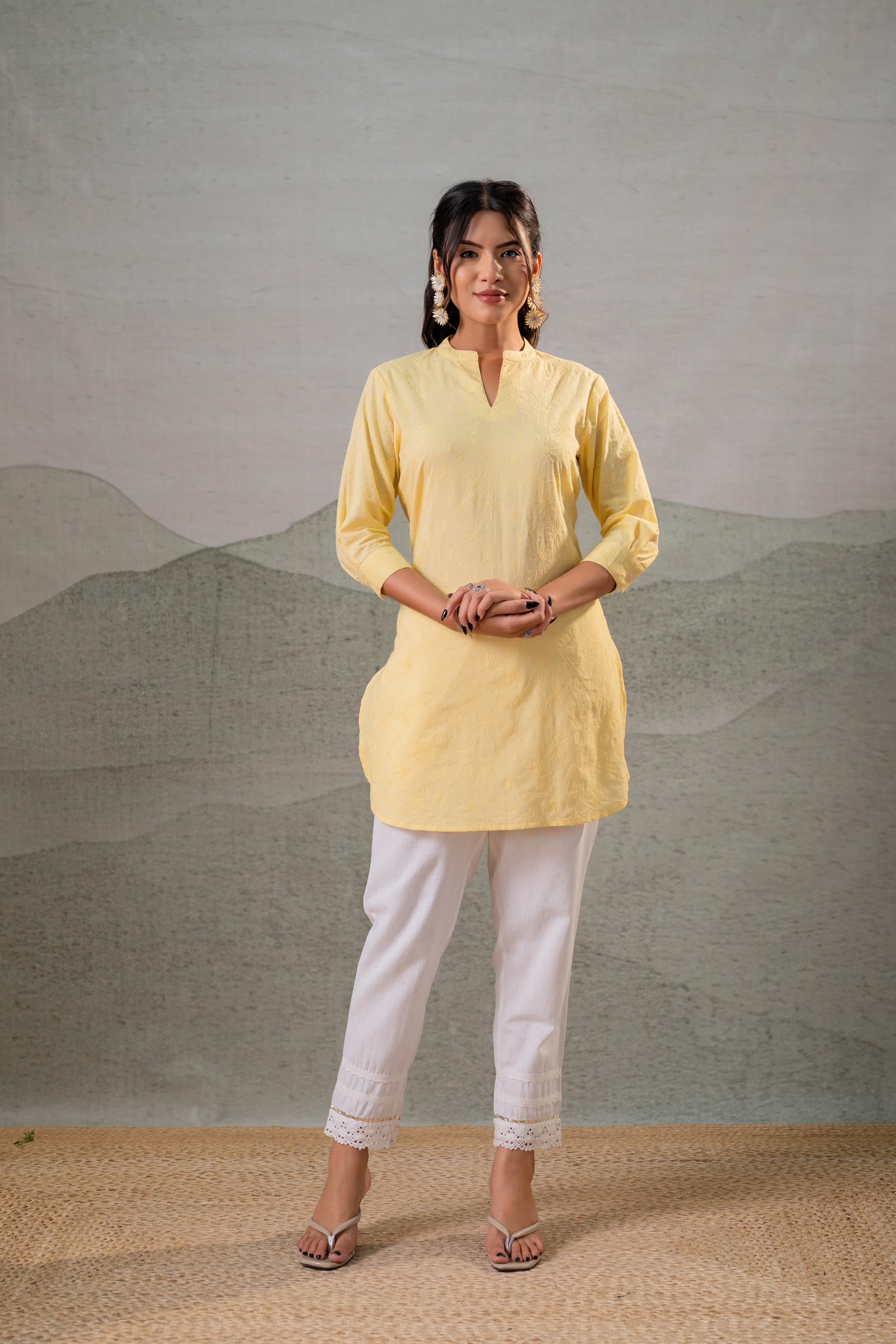 Yellow Ease Minimal Cotton Tunic