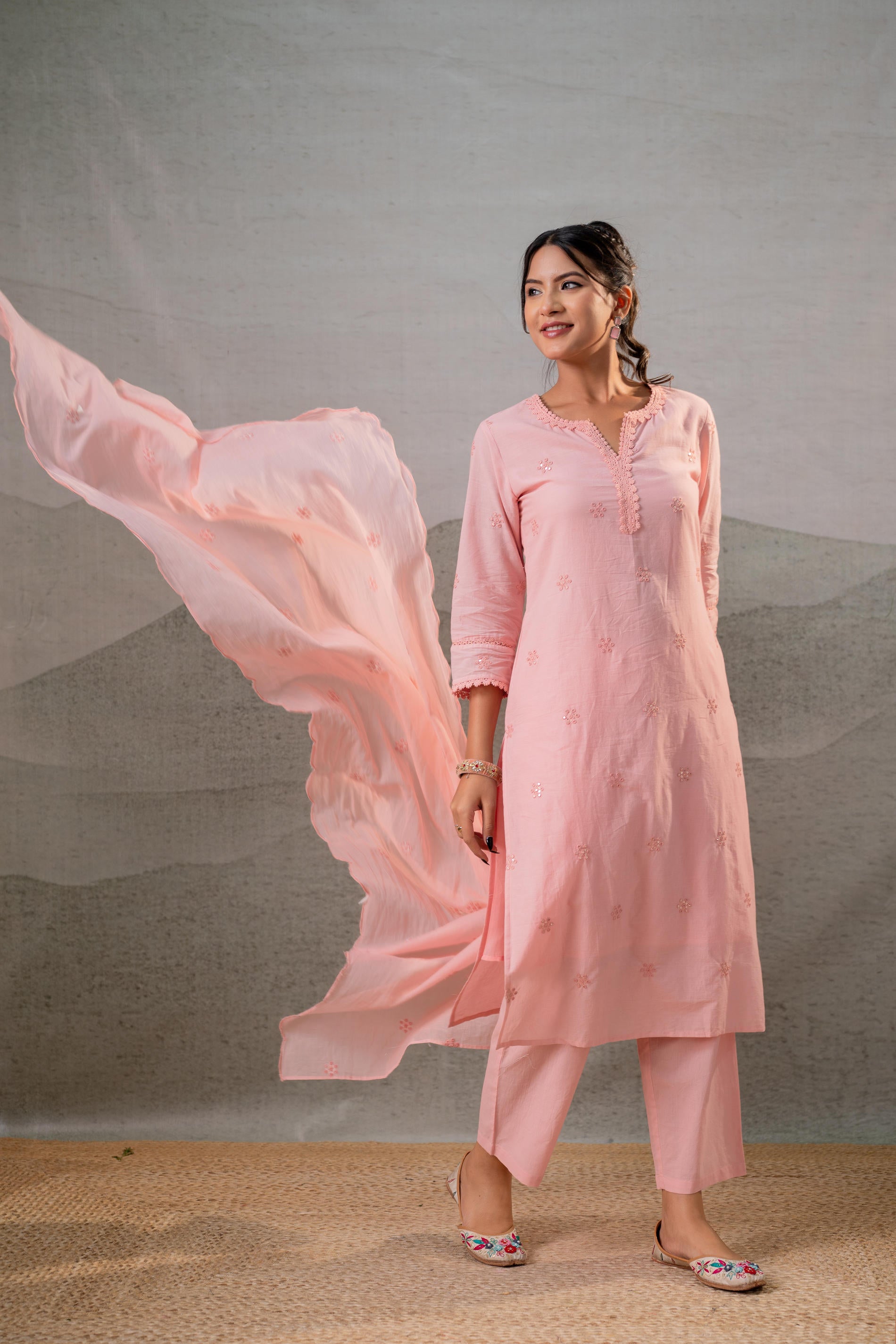 Peach Grace Minimal Suit Set