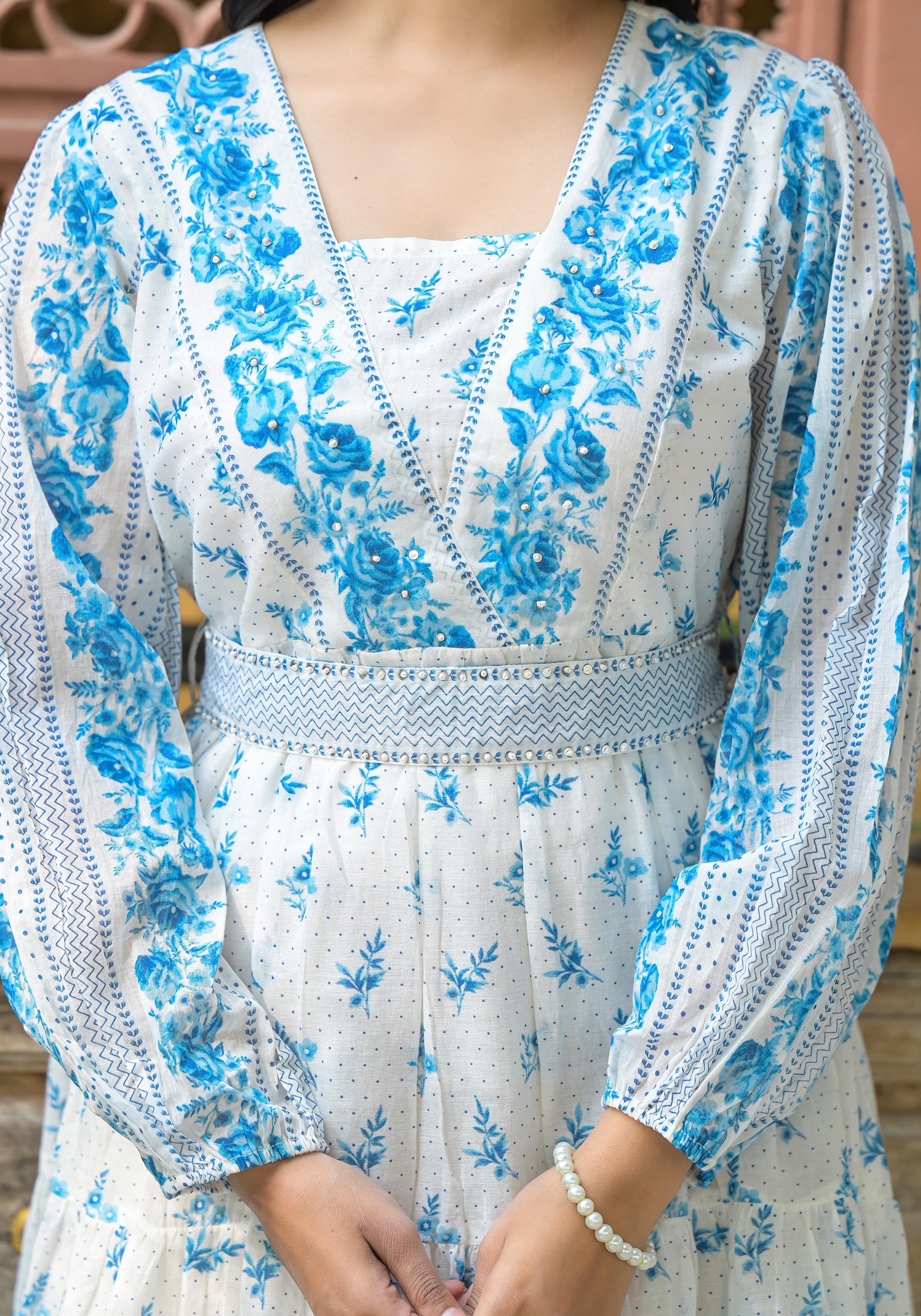 Whispering Sky Floral Midi Dress