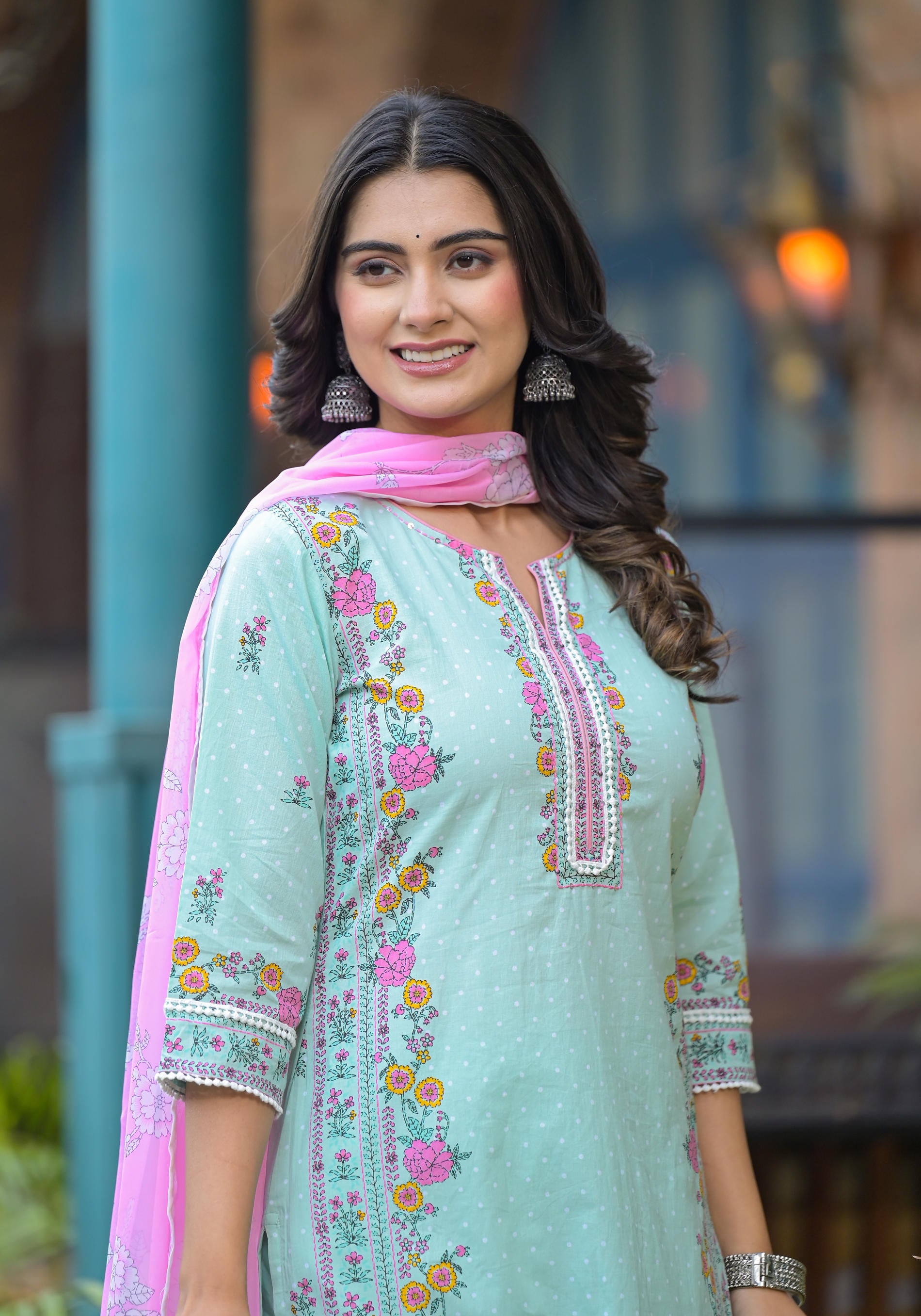 Pastel Harmony printed Kurta Set