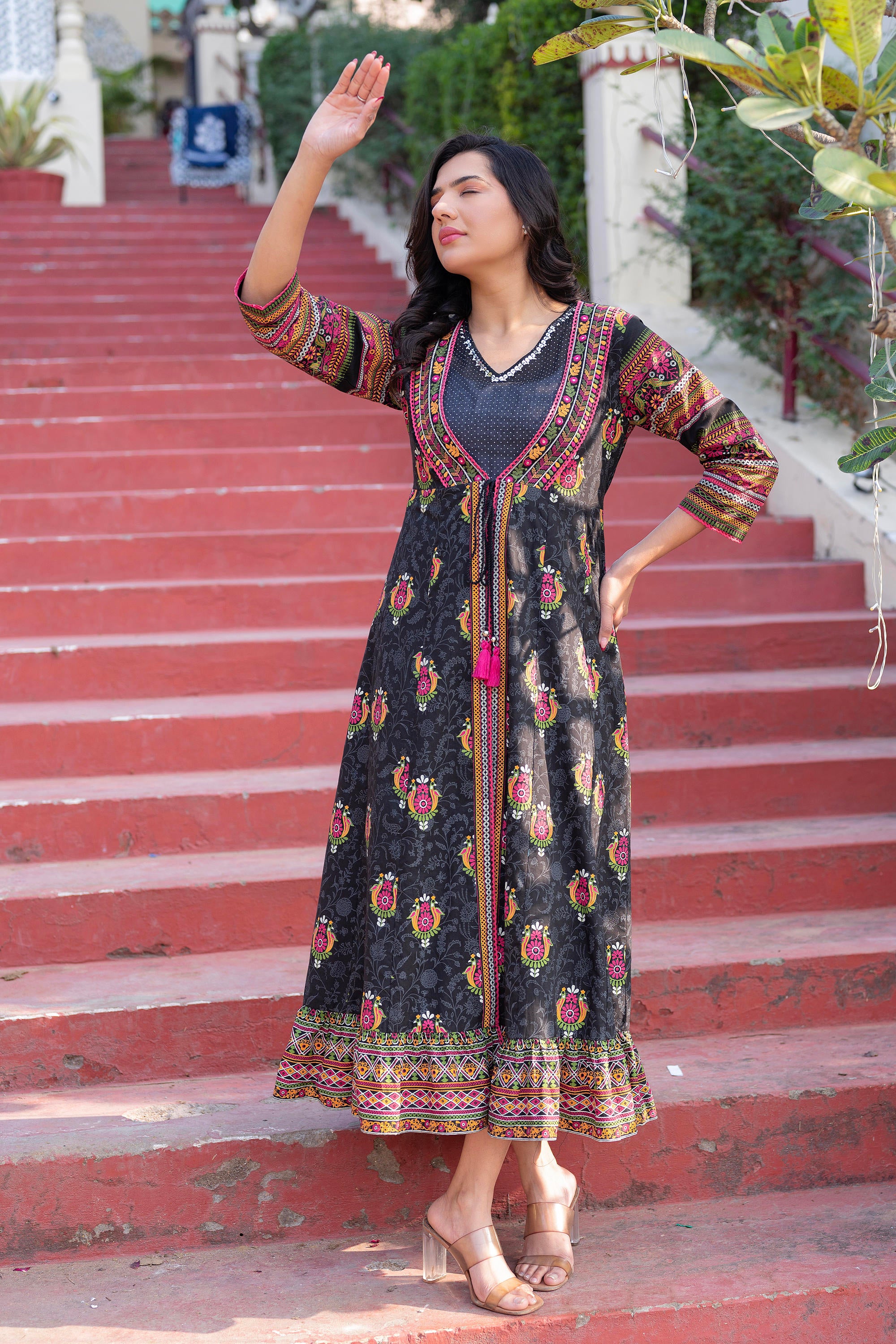 Women Printed Floral Fit & Flared Dress