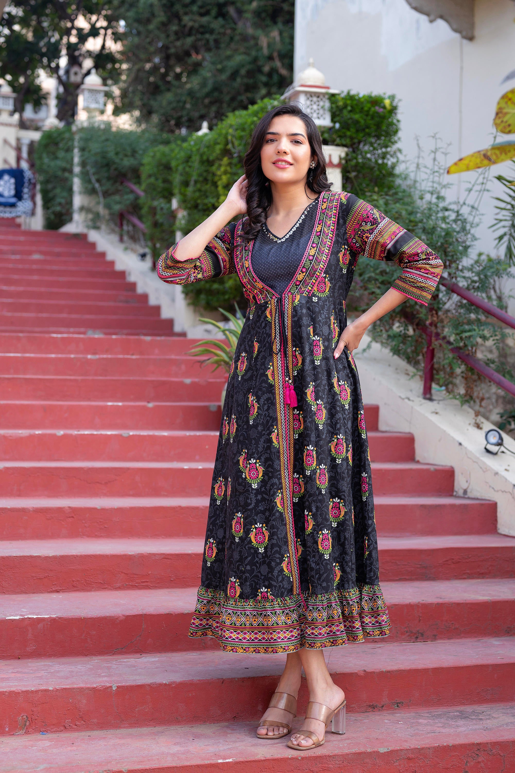 Women Printed Floral Fit & Flared Dress