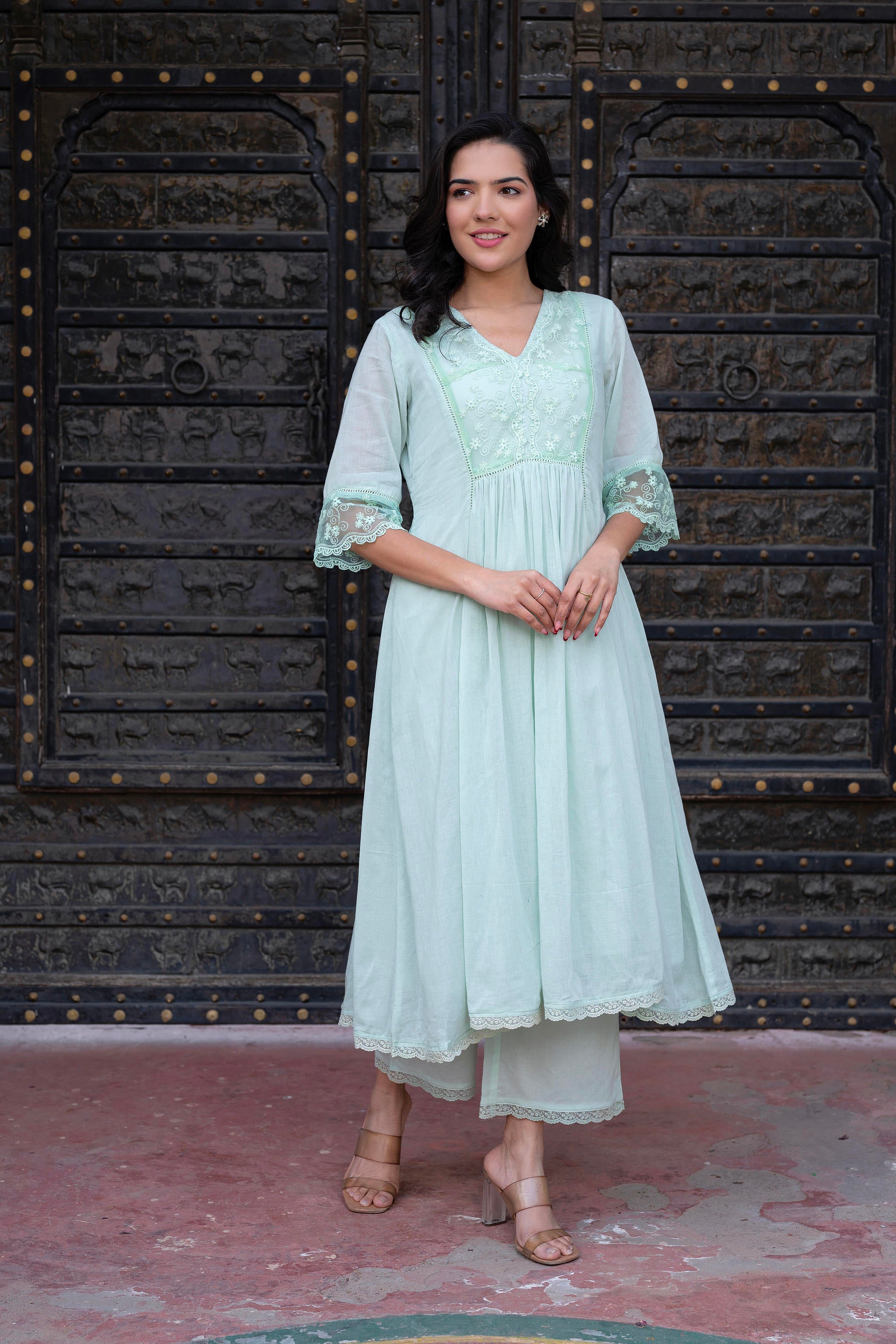 Women Embroidered Anarkali Kurta Set
