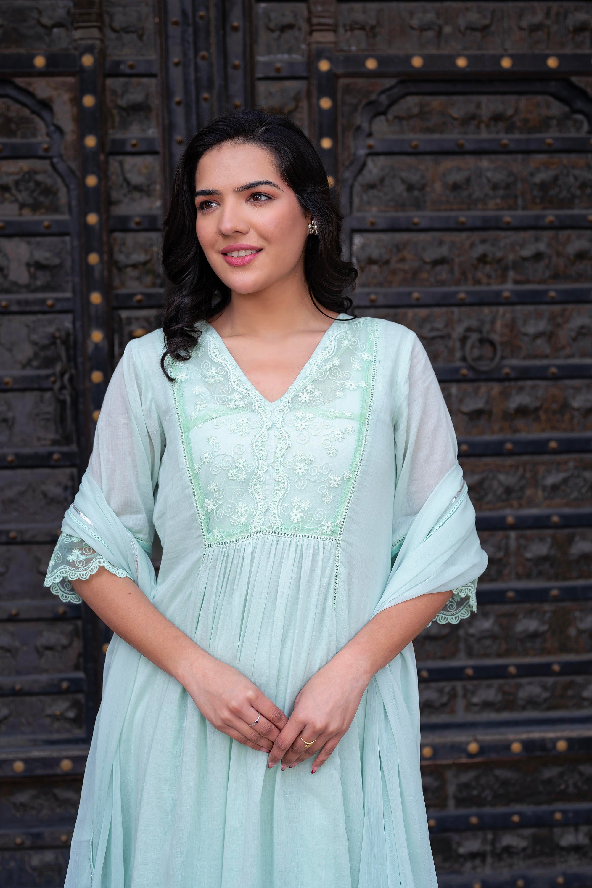 Women Embroidered Anarkali Kurta Set