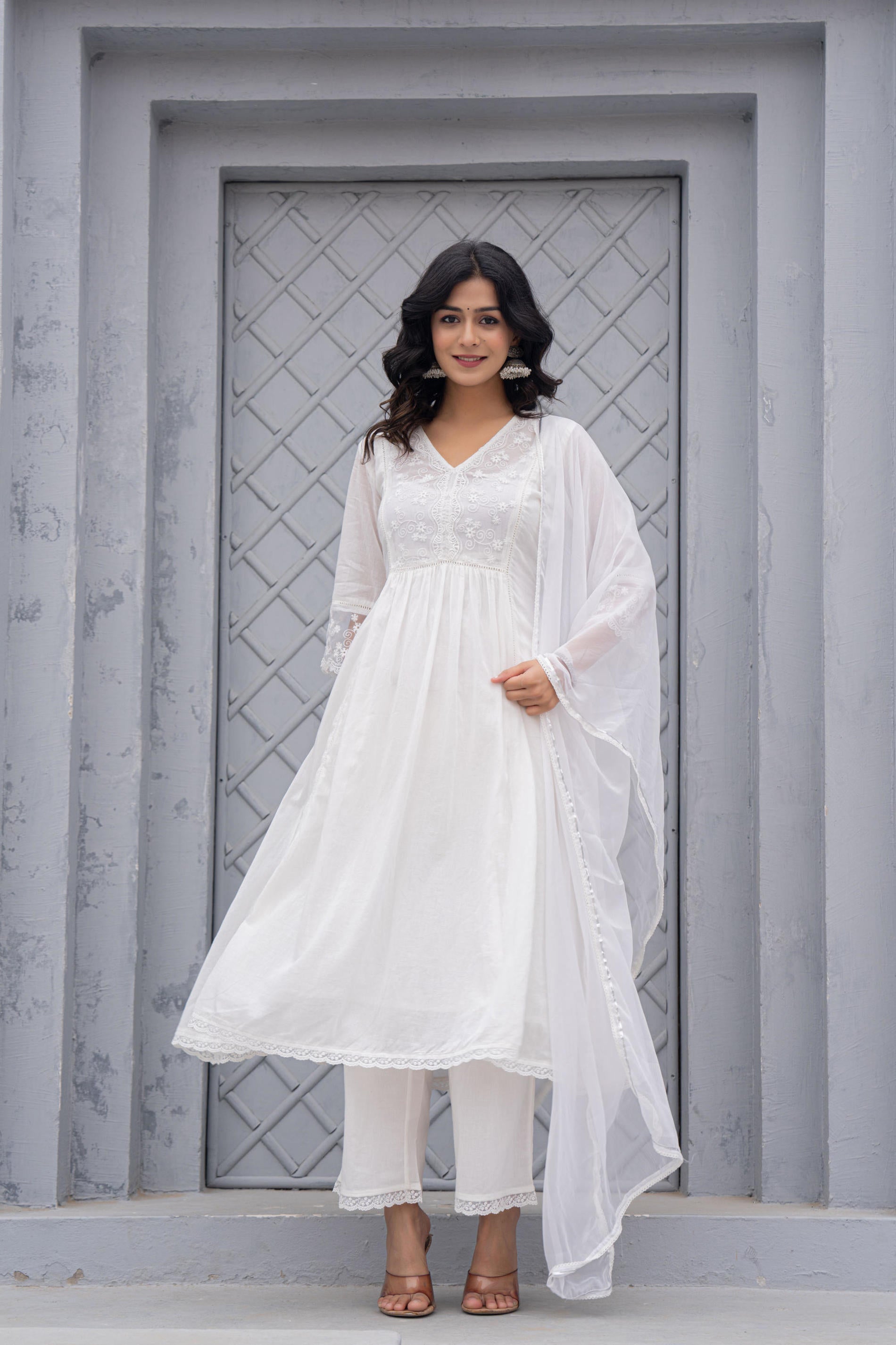 Women Embroidered Anarkali Kurta Set