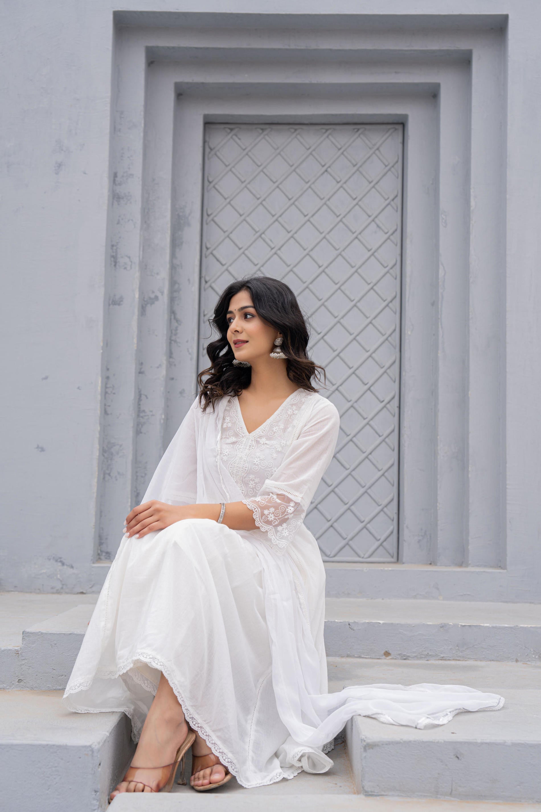 Women Embroidered Anarkali Kurta Set