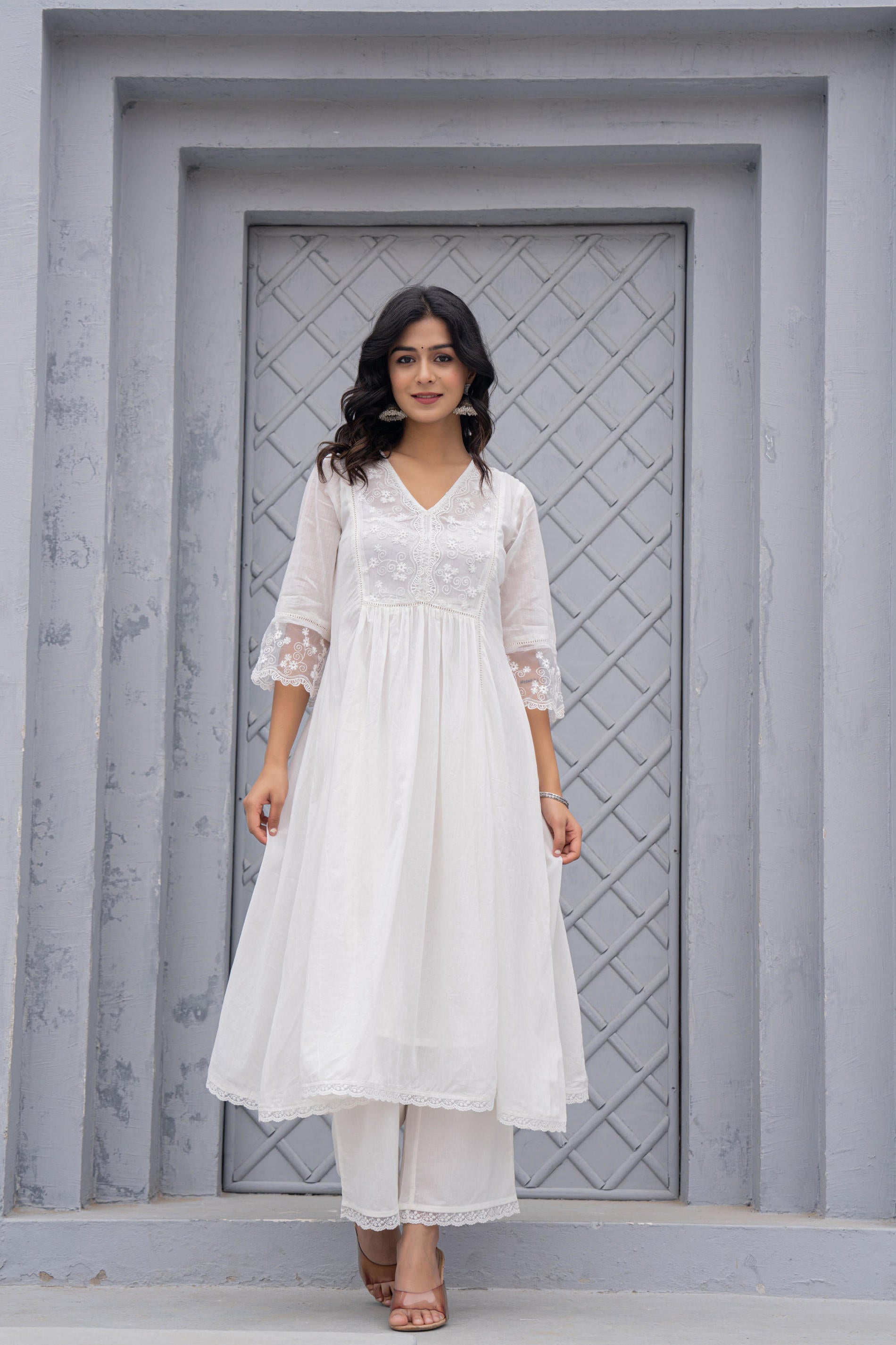 Women Embroidered Anarkali Kurta Set