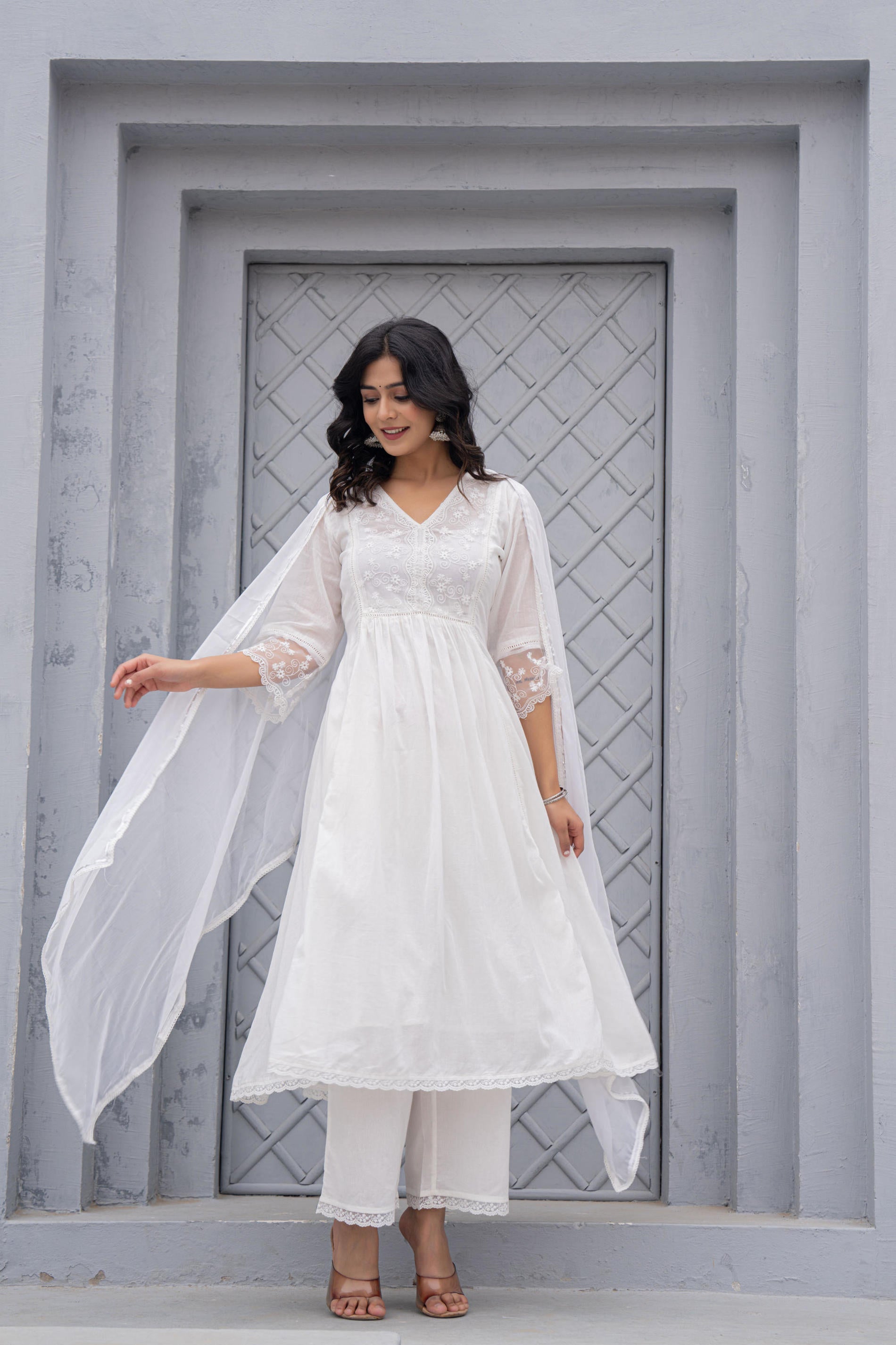 Women Embroidered Anarkali Kurta Set