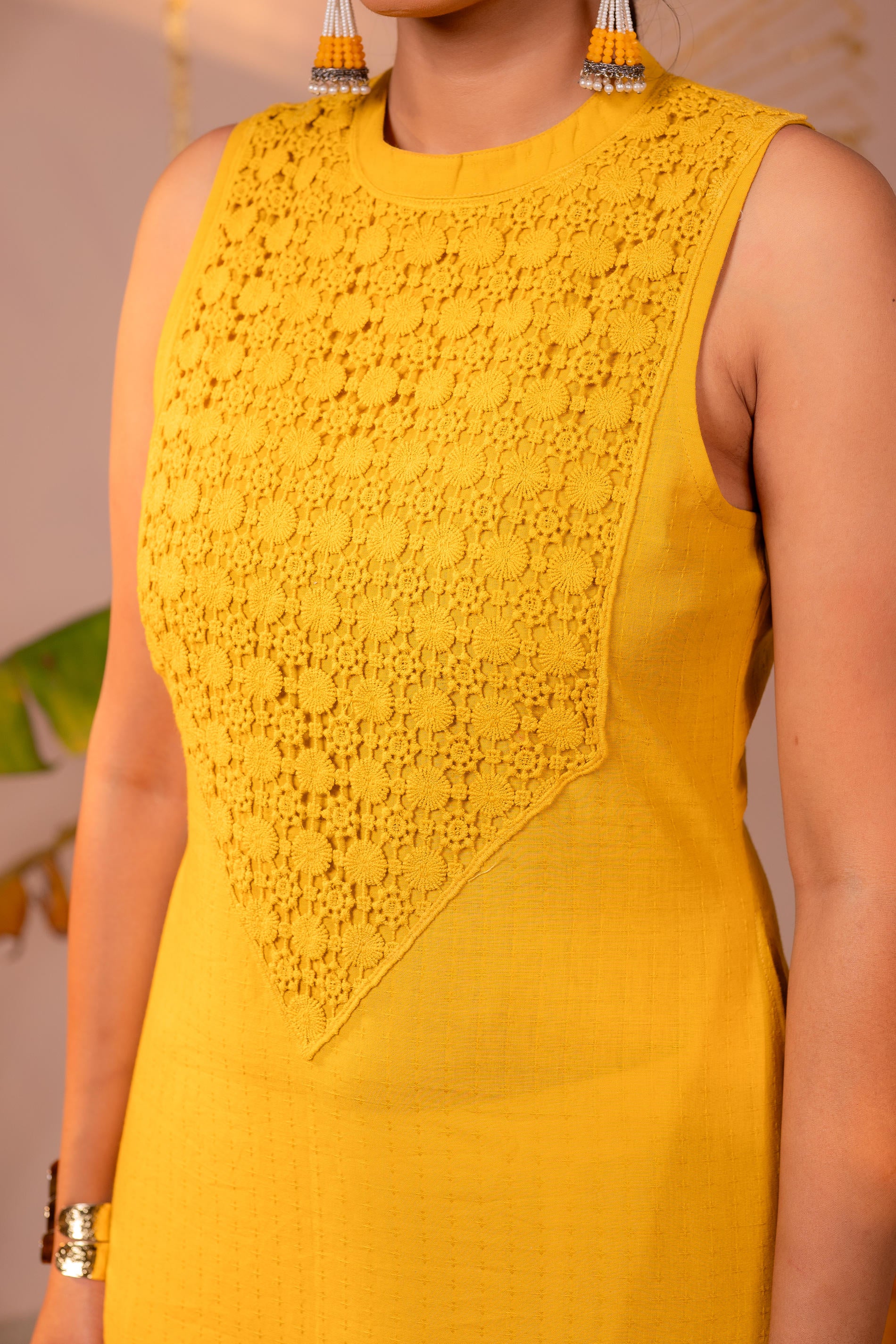 Patchwork Mustard Kurta