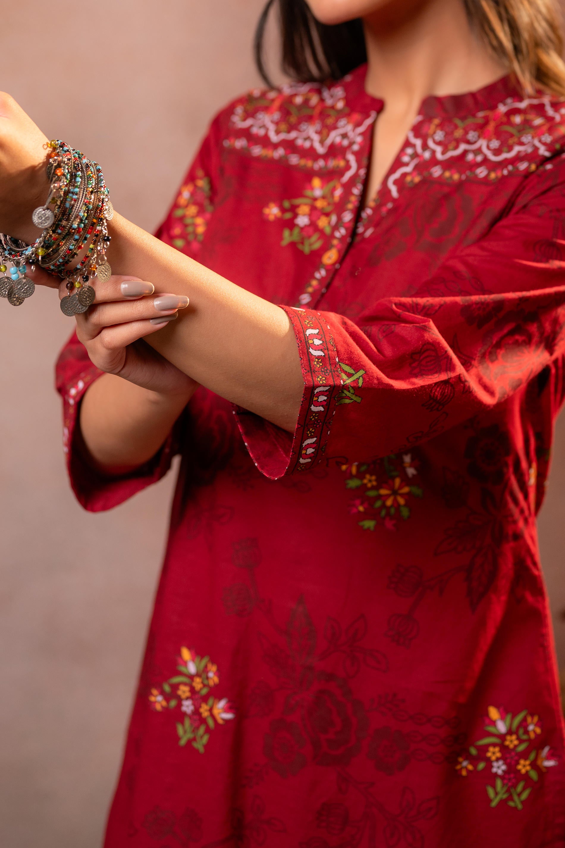 Maroon Blossom Printed Co-ord Set