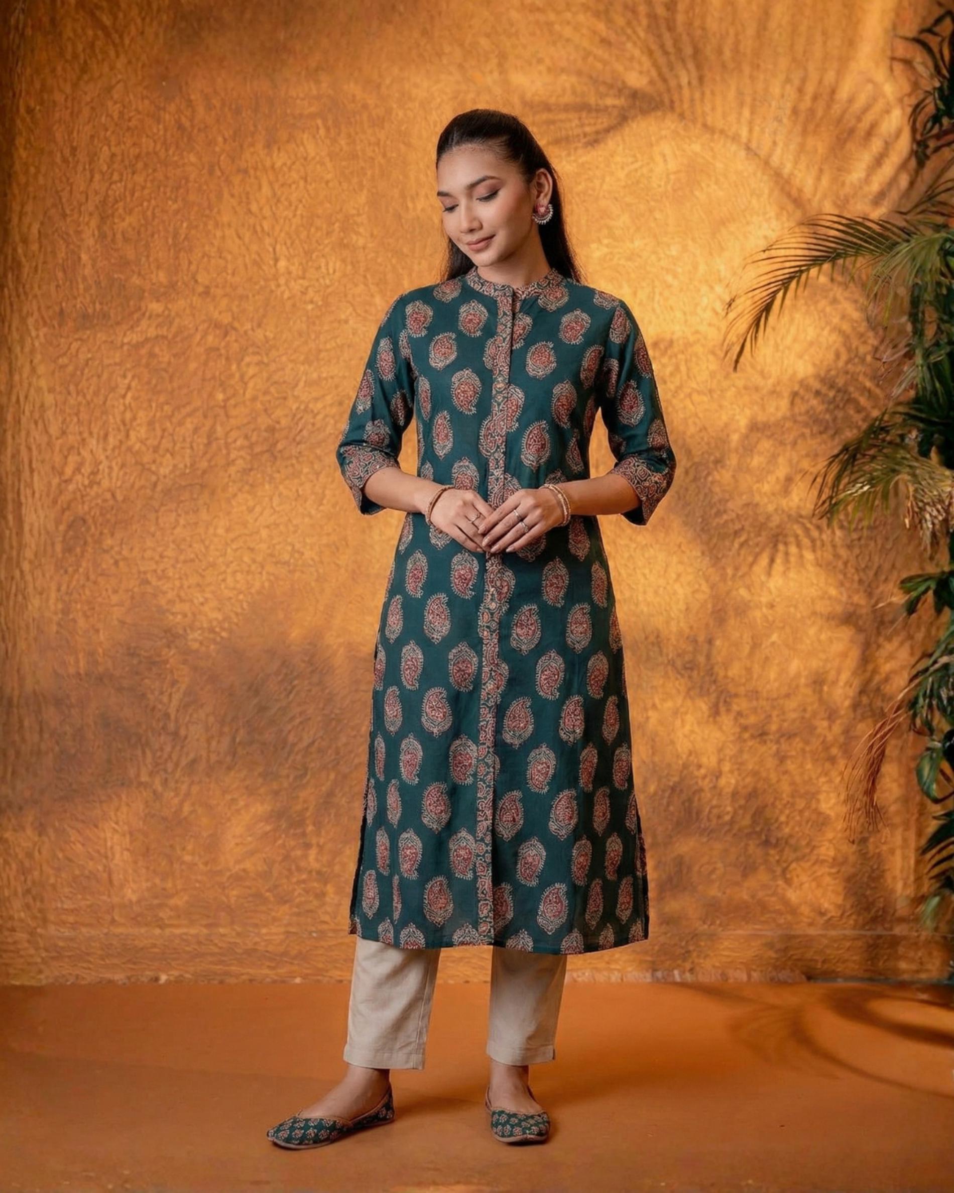 Zariya JadeGreen Heritage Buta Kurta