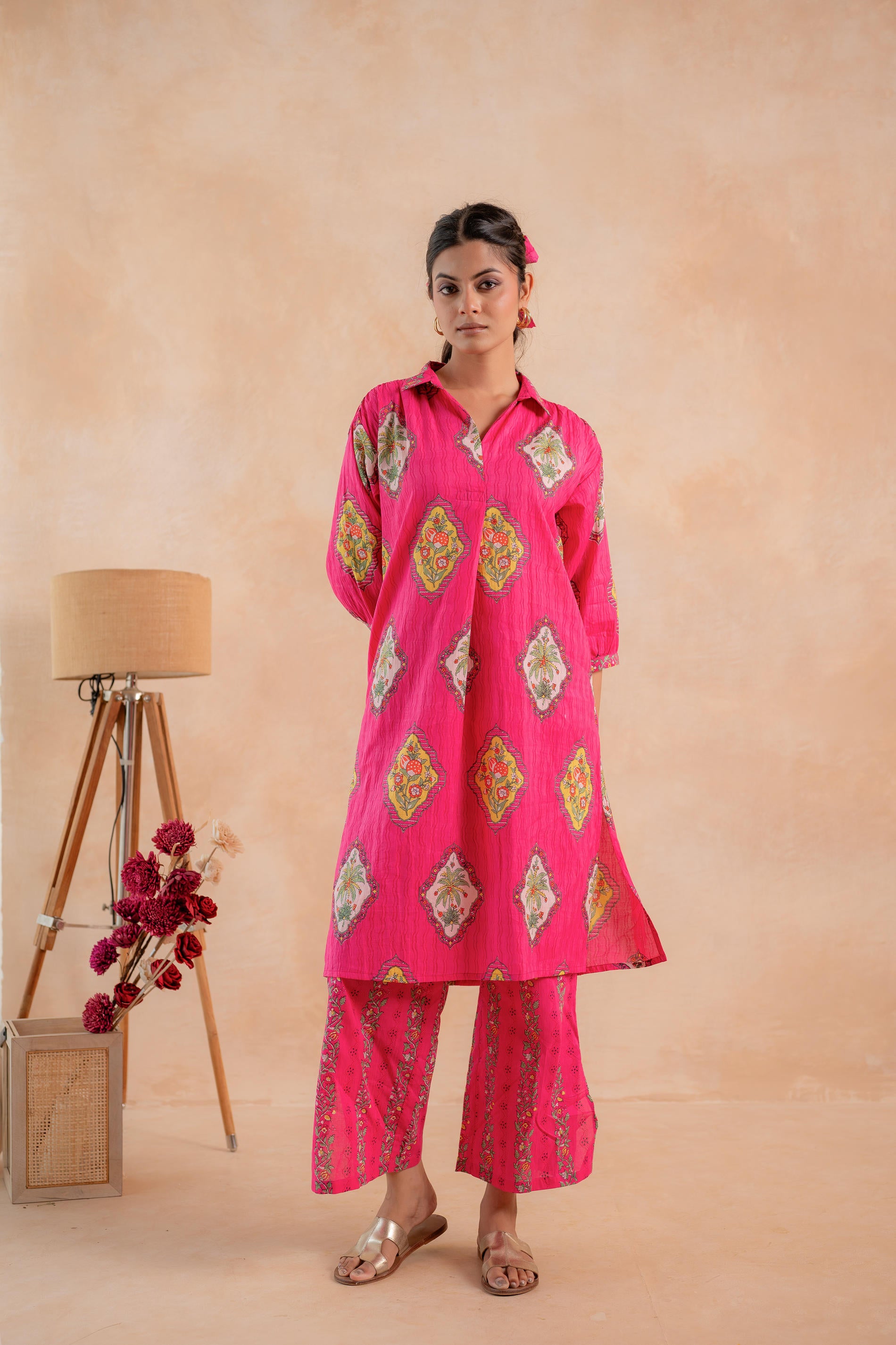 Gulnaar Heritage Print Kurta And Pant Set