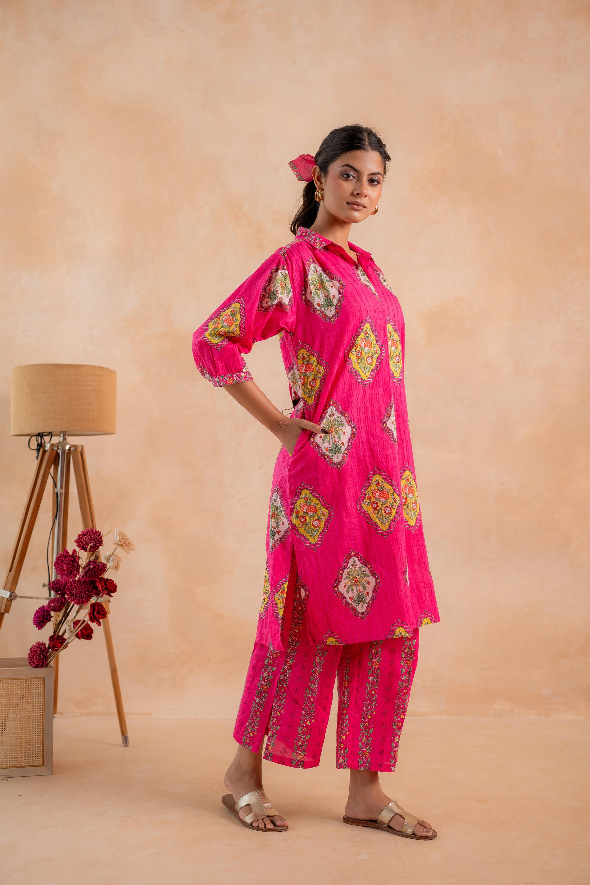 Gulnaar Heritage Print Kurta And Pant Set