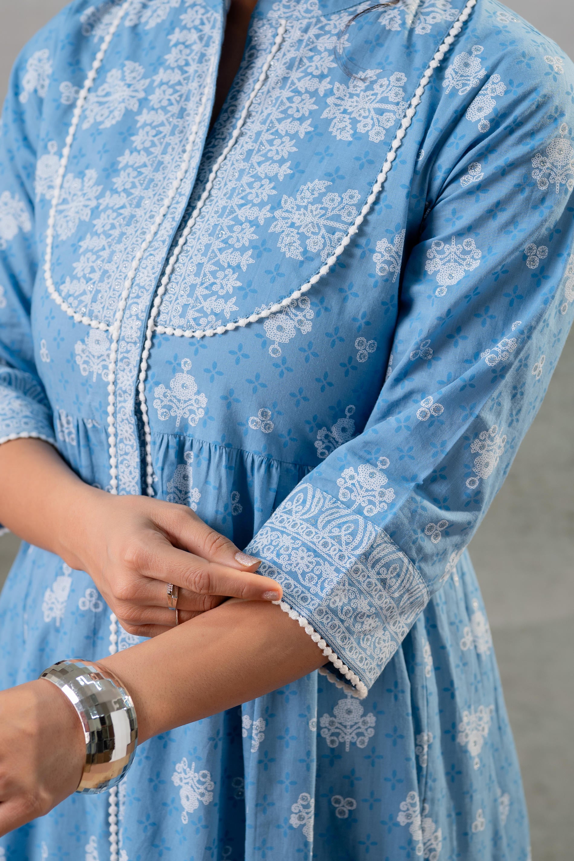 Neel Pushp Gathered Anarkali Dress