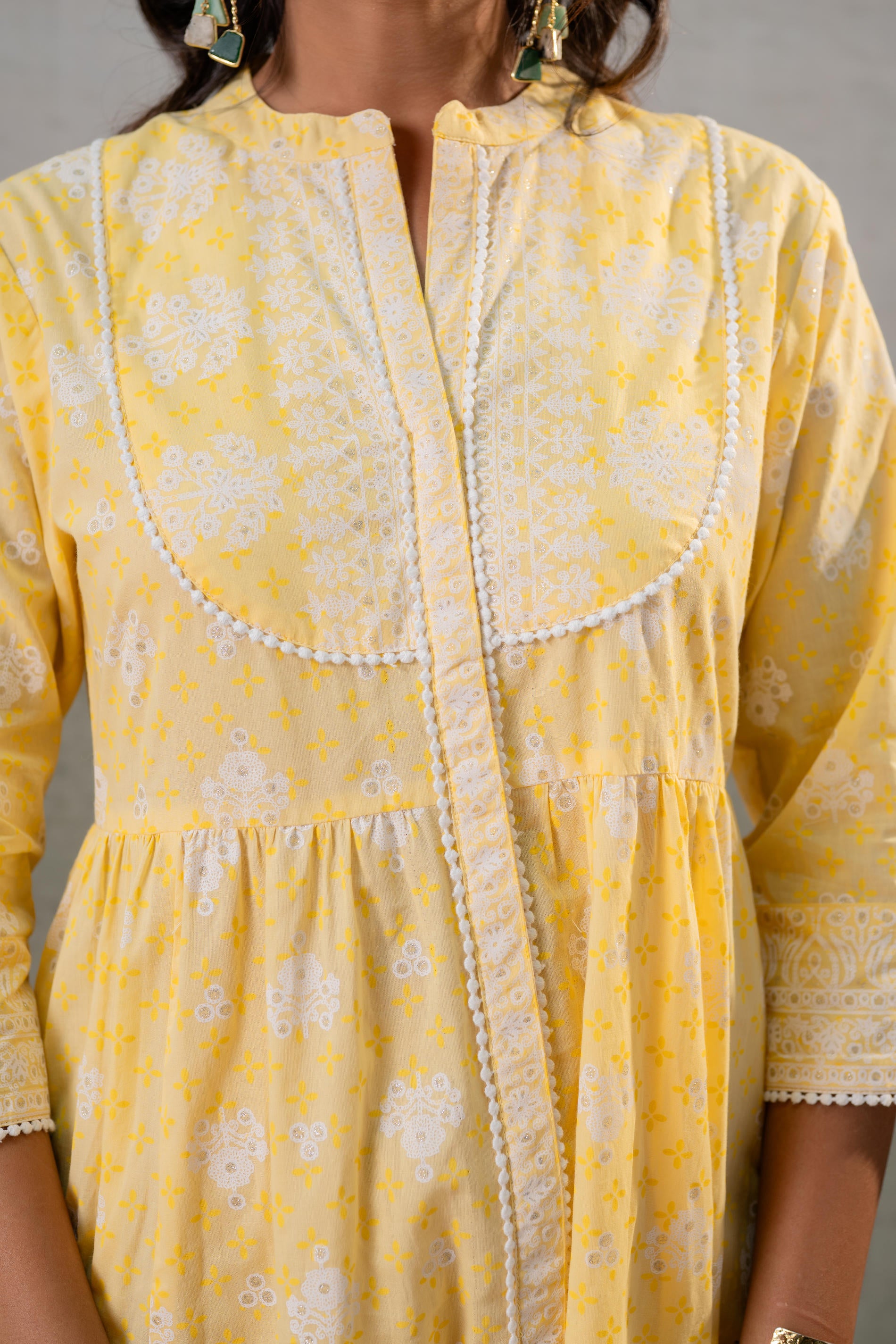 Genda Phool Gathered Anarkali Dress