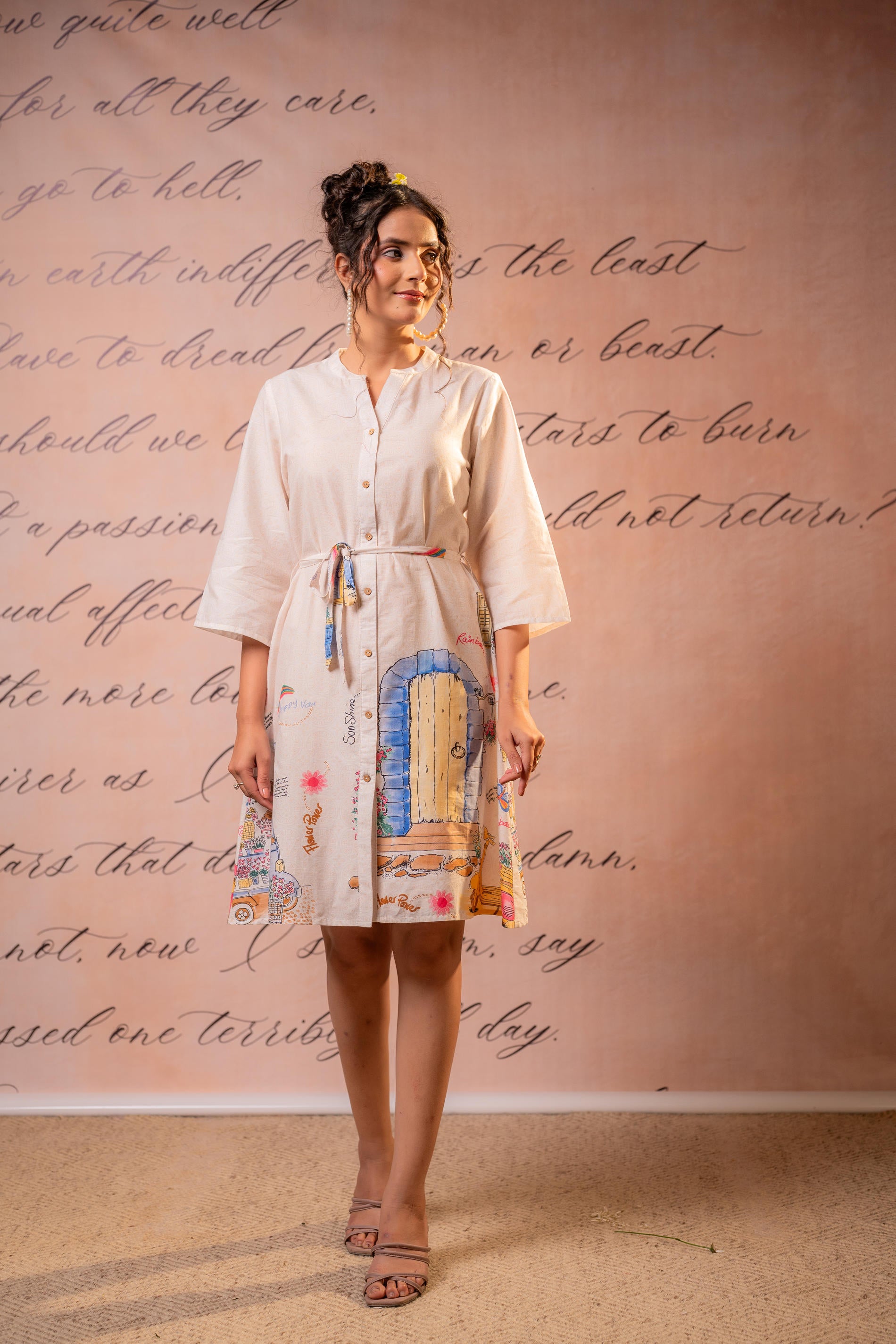 Off-white Story Shirt Mini Dress